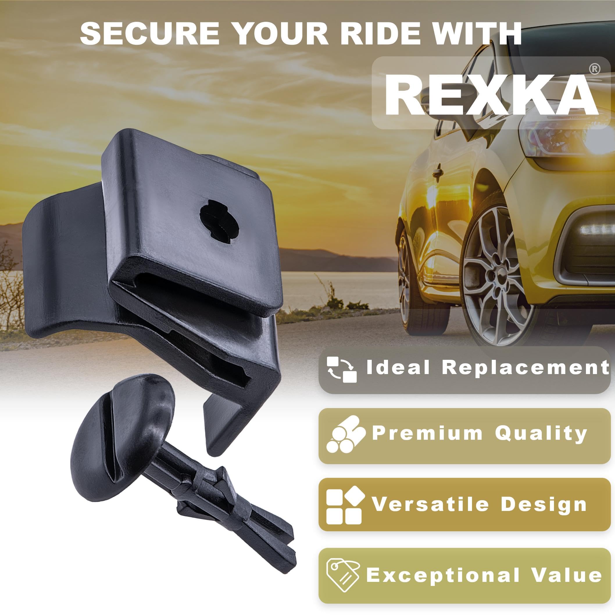 Rexka Front Fender & Bumper Cover Clip Set, 5 Sets for Toyota Lexus, Fits Avalon, Camry, Corolla, Highlander, and More