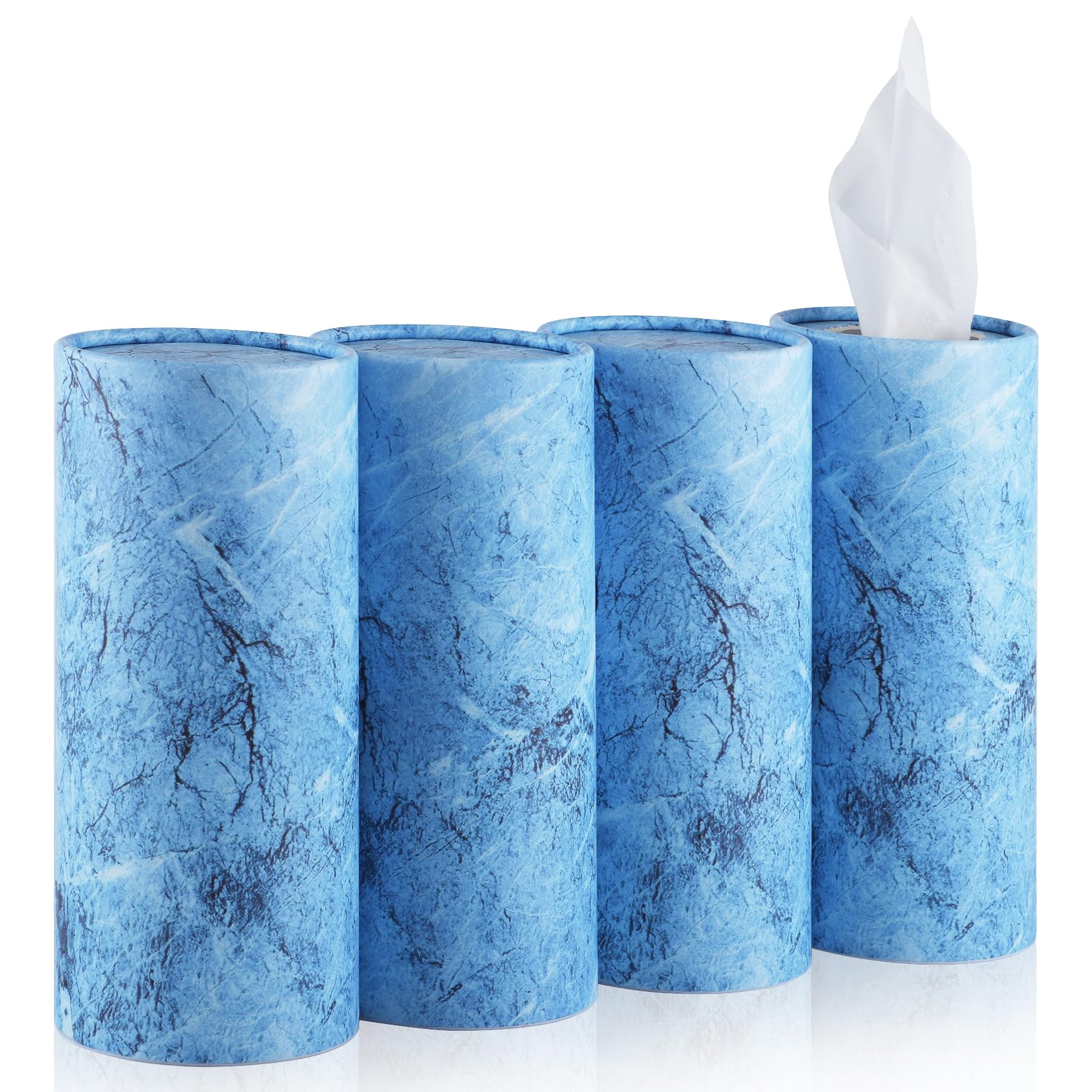 Singaro Car Tissue Holder, 4 Pack Car Cup Holder Facial Tissues With Kleenex Travel Tissue Bag, Quick And Convenient Flower Comb