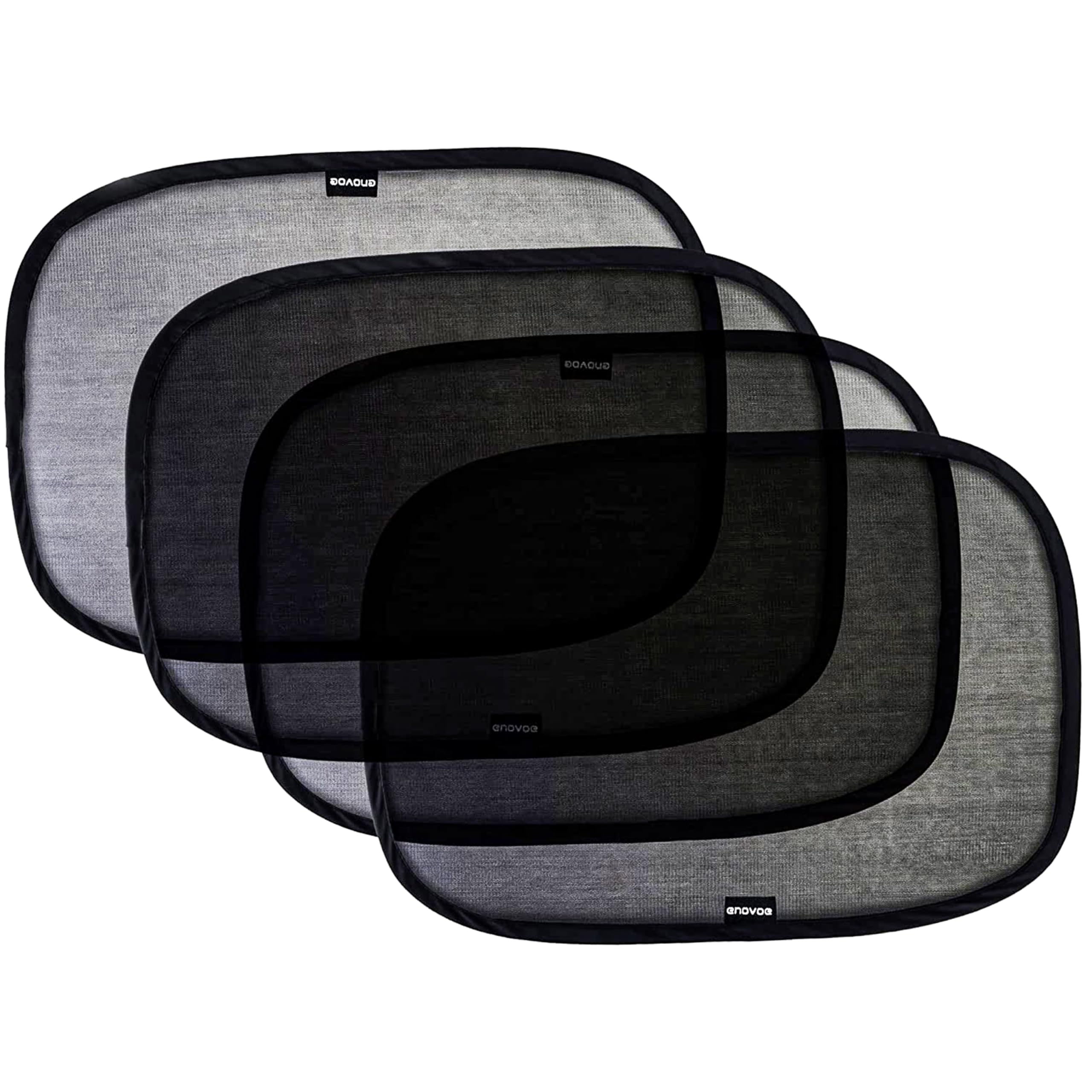 Enovoe Car Window Shade For Baby - (4 Pack) - Medium - 19'' X 12'' - Cling Car Sun Shade For Windows - Sun, Glare And Uv Rays Pr