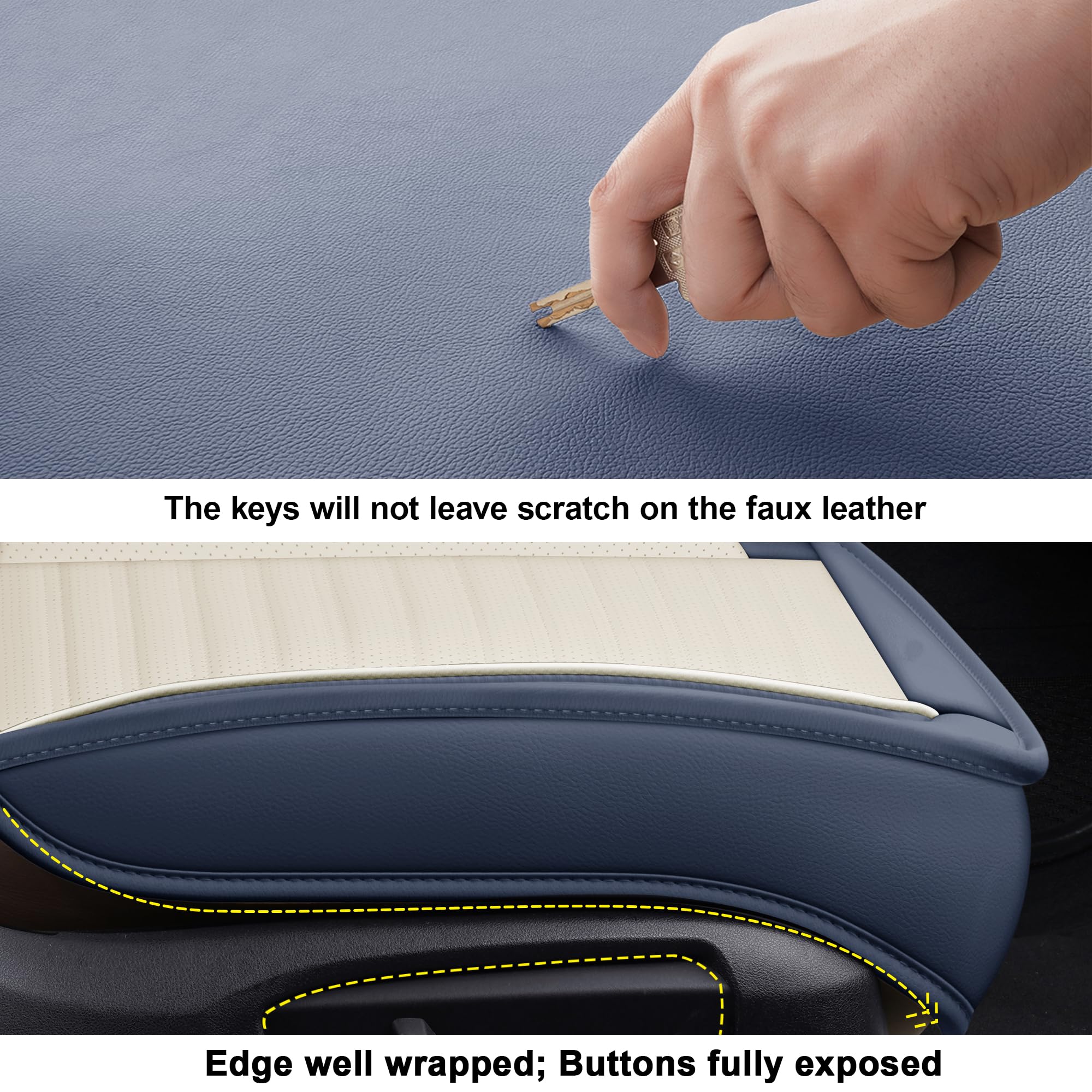 Lingvido Waterproof Car Seat Covers Front Pair, Universal Leather Seat Covers For Cars Suv Trucks With Head Pillow, Automotive P