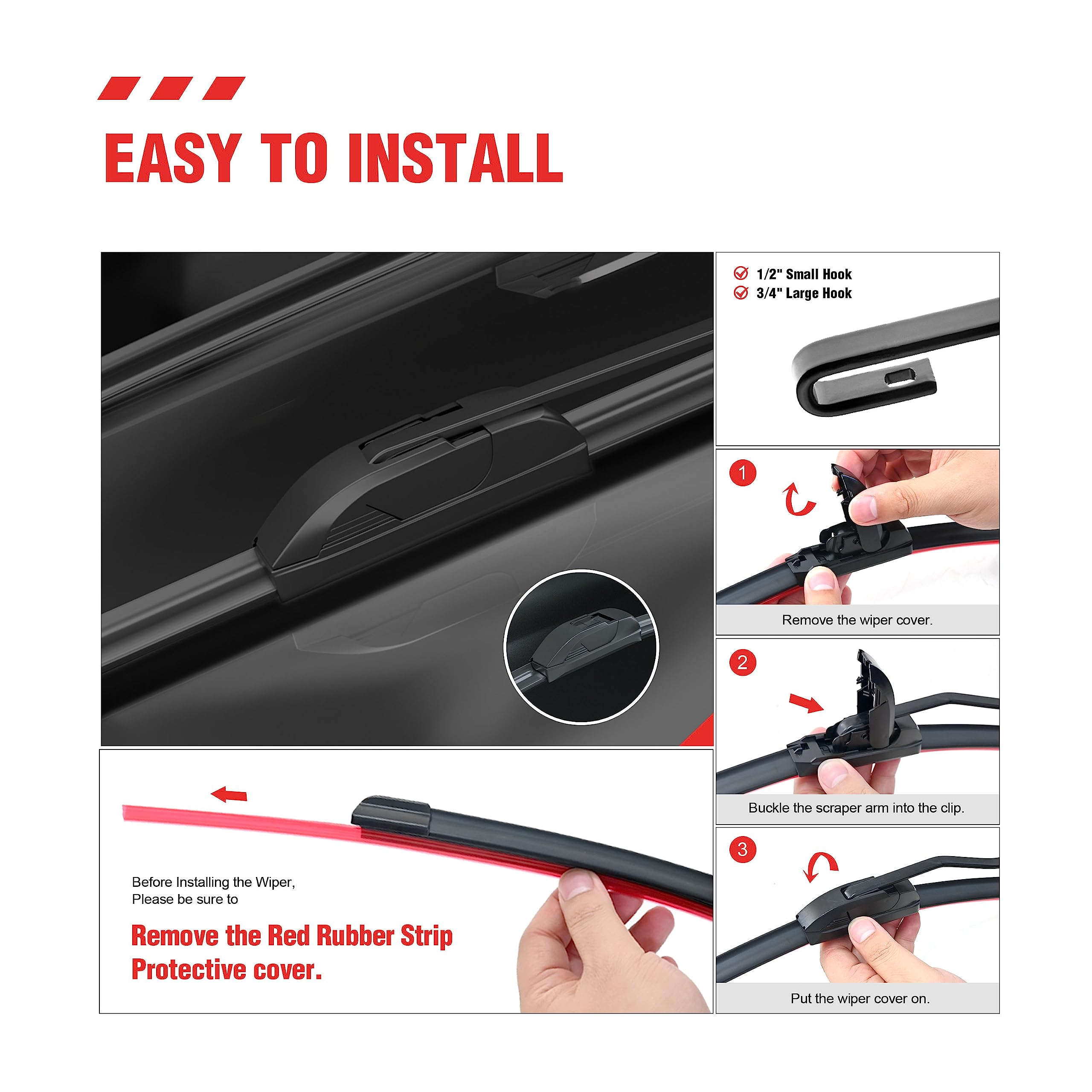 Berg Regen 19''+19'' Silicone Windshield Wiper Blades 2 Pack Replacement For Jeep Liberty 2012-2002/ Dodge Nitro 11-07/ Toyota T