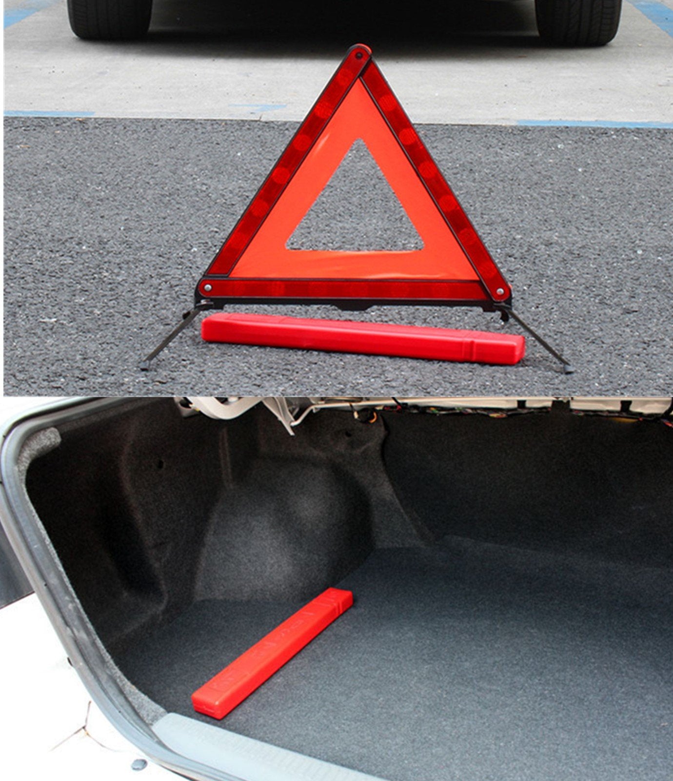 Kafeek Reflective Warning Triangle Emergency Warning Triangle Roadside Safety Triangle Kits (Set Of 3)