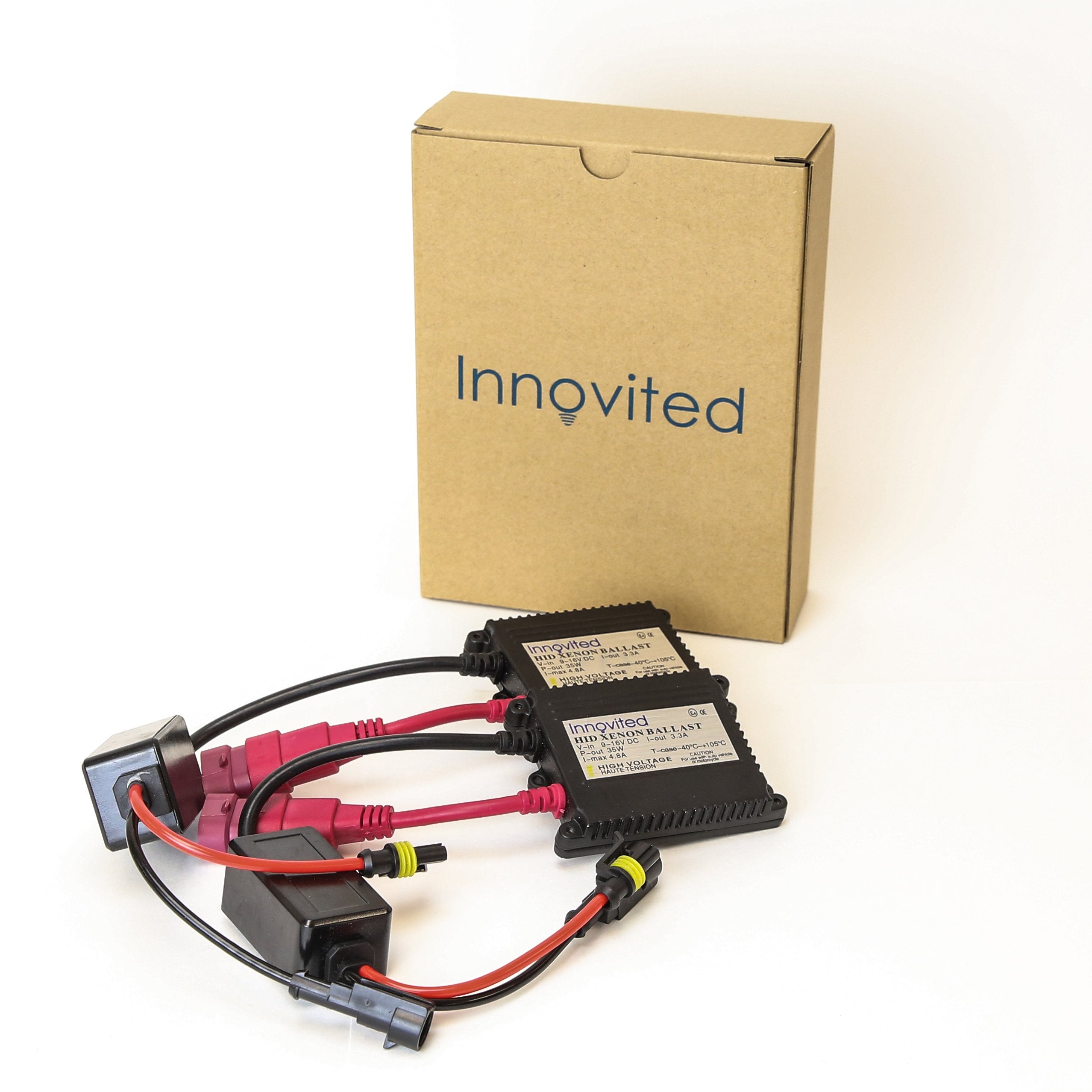 Innovited 35W Dc Slim Digital Ballast X 1 Pair With Hid Xenon Bulb X 1 Pair Bundle - 9012 - 6000K - Diamond White