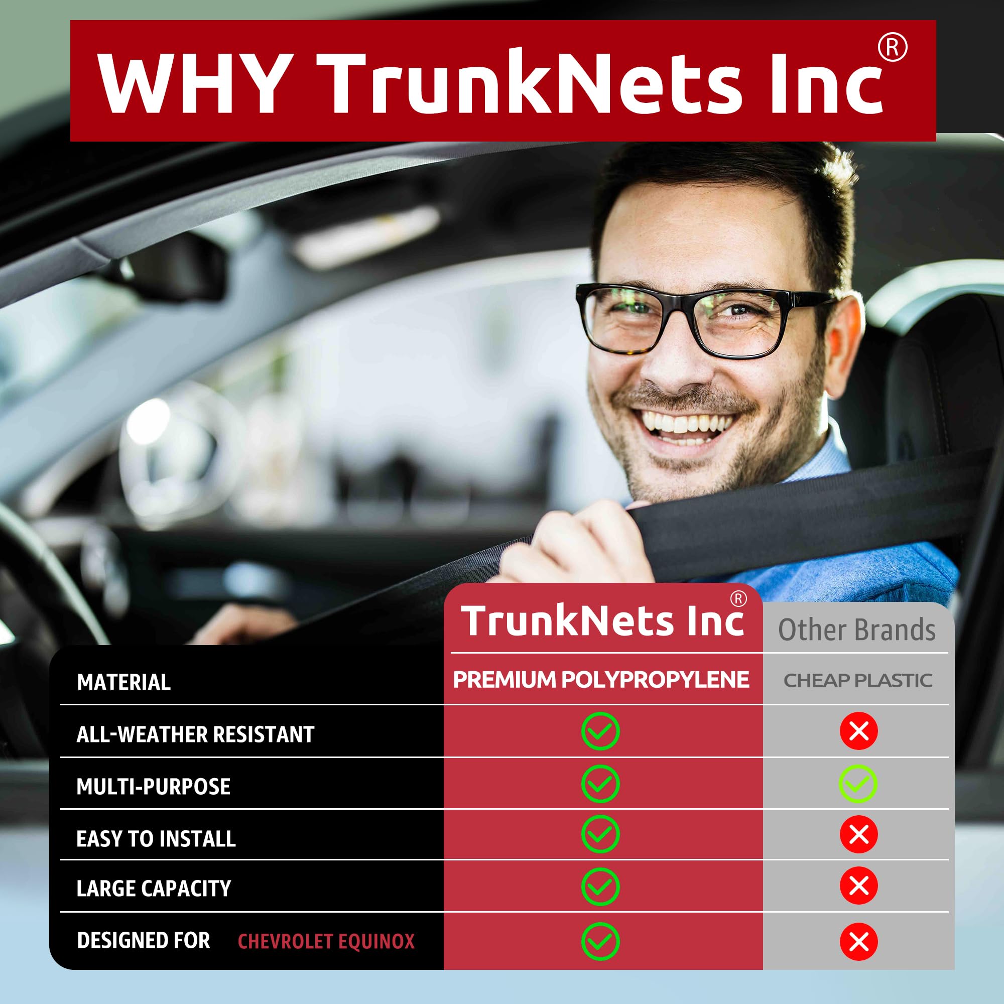 Trunknets Inc Envelope Trunk Cargo Net For Chevrolet Equinox 2010 2011 2012 2013 2014 2015 2016 2017 NEW