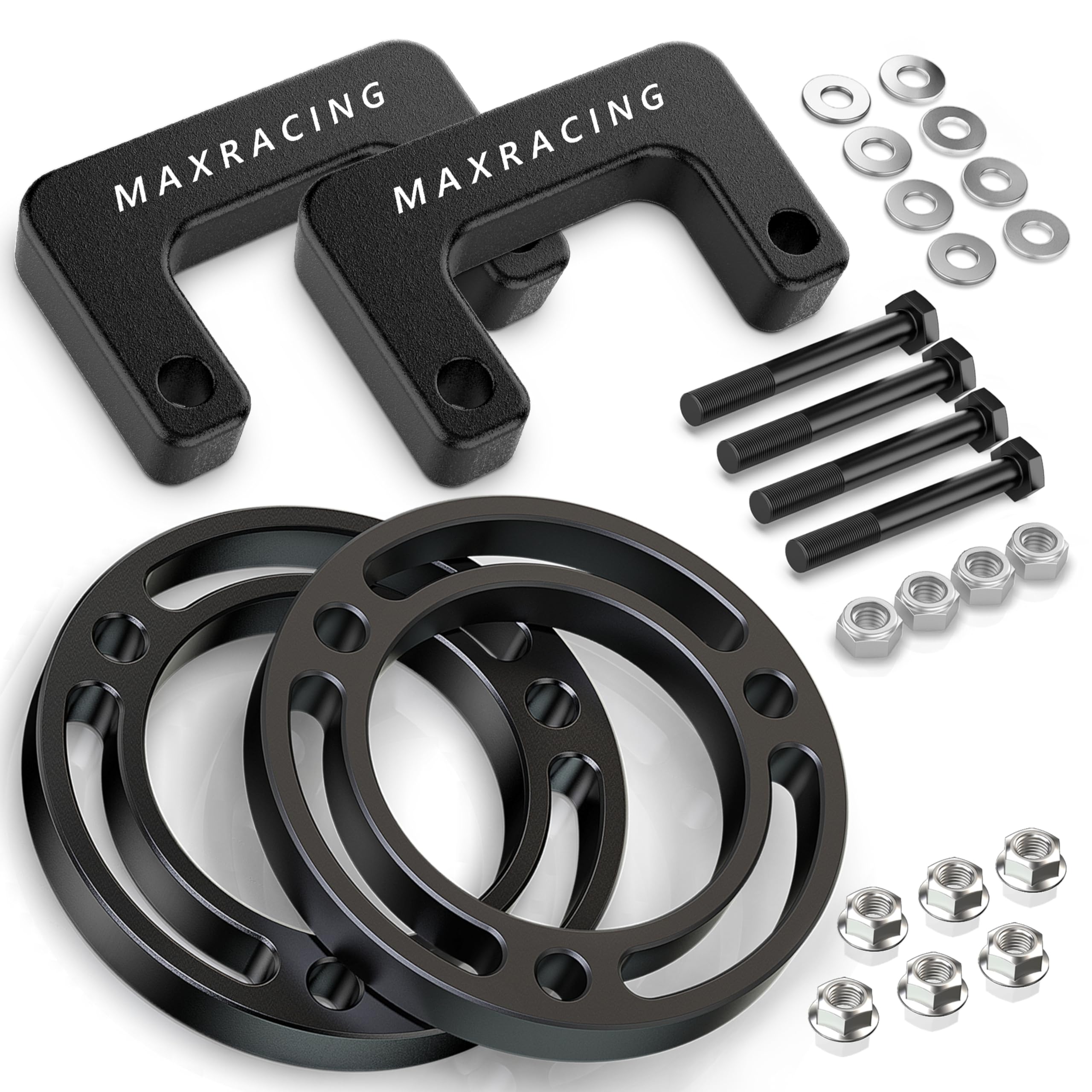 Maxracing 3.5'' Front Leveling Kit Upper+Lower Strut Lift Spacers Compatible With 2007-2024 Chevy Silverado Avalanche Suburban T