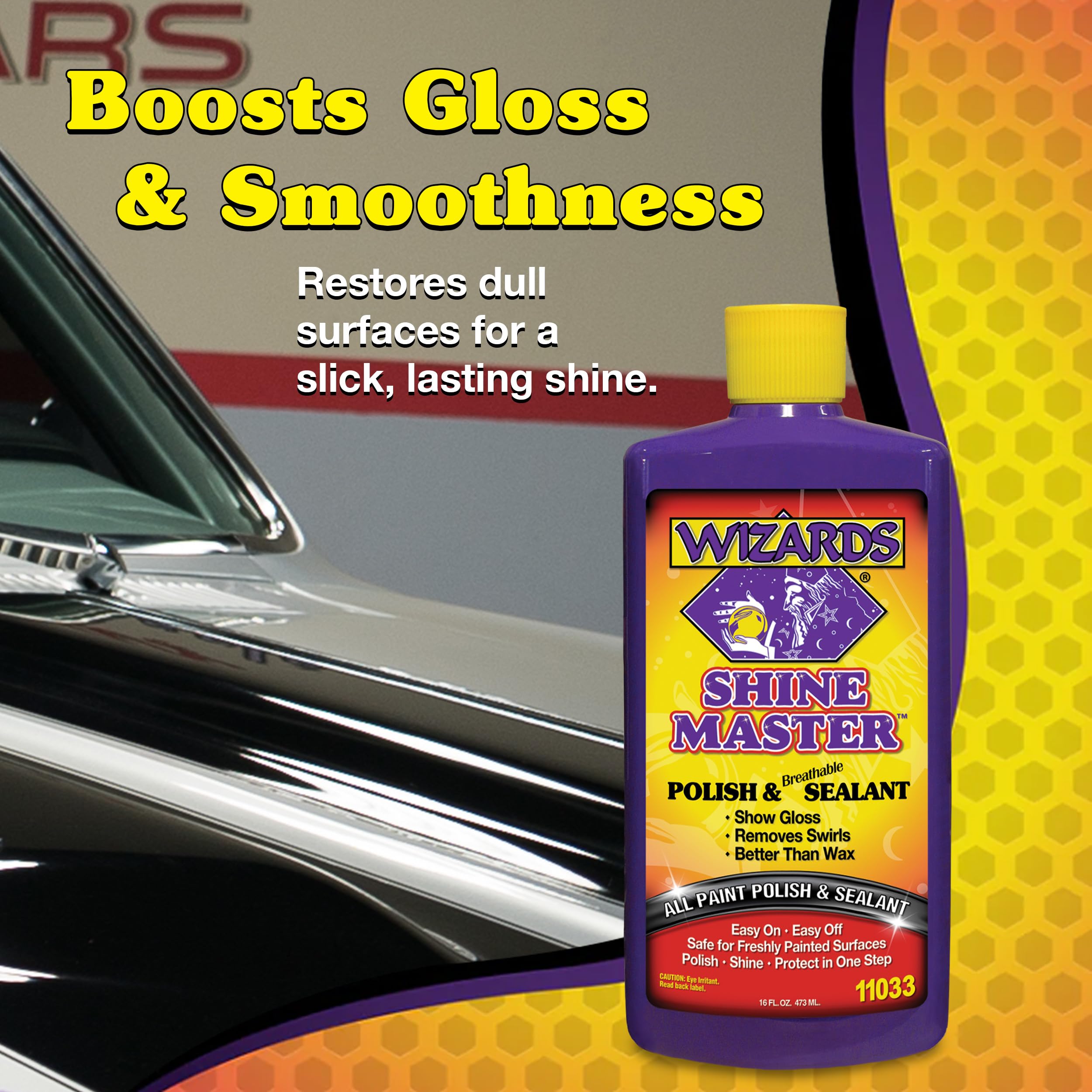 Wizards Shine Master Polish - 16 oz Acrylic Sealant, No Wax, No Greasy Film, for Car & Boat