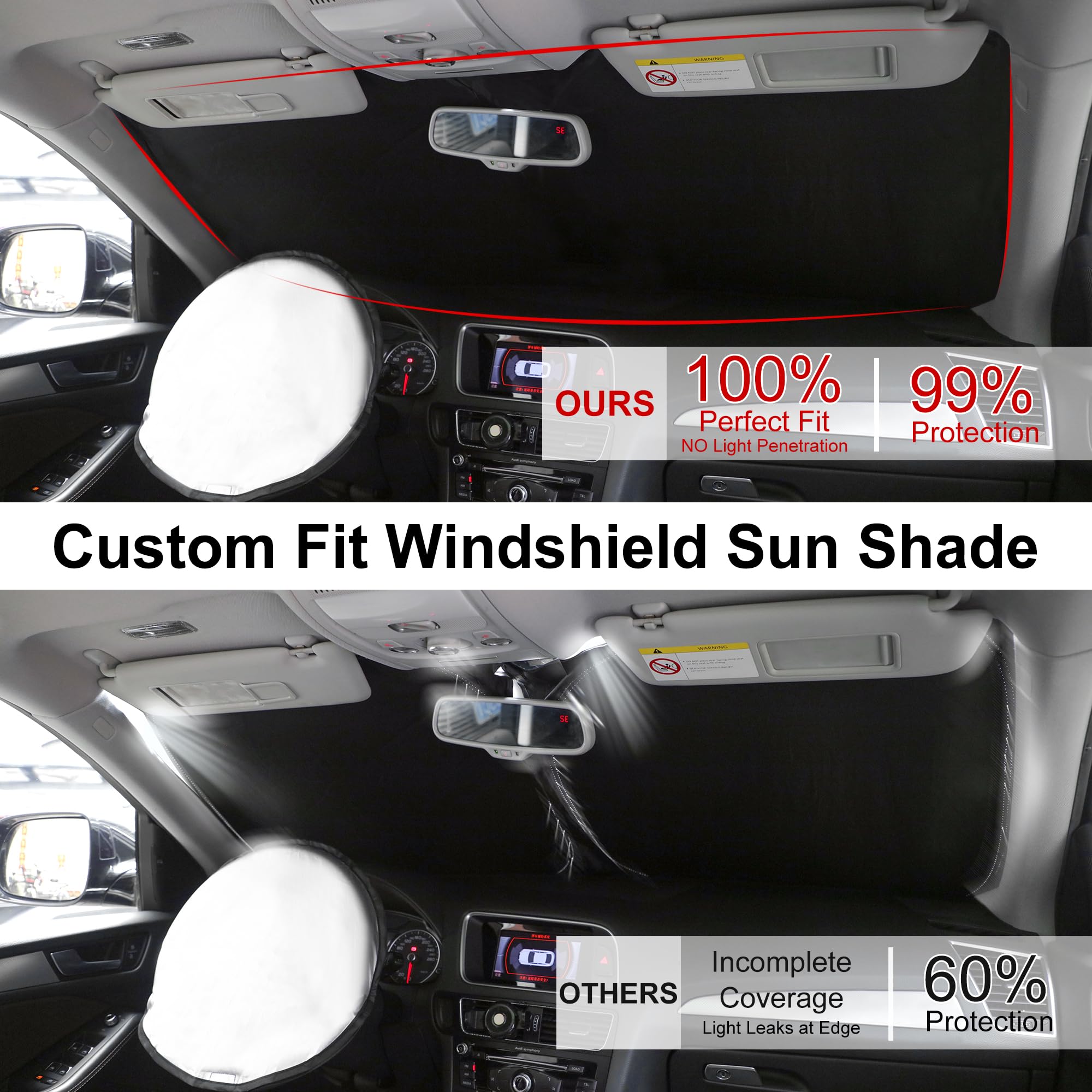 Yycke Windshield Sun Shade Accessories Compatible With 2025 2024 2023 2022 2021 2020 Escape S, Se, Se Sport Hybrid, Sel, Titaniu
