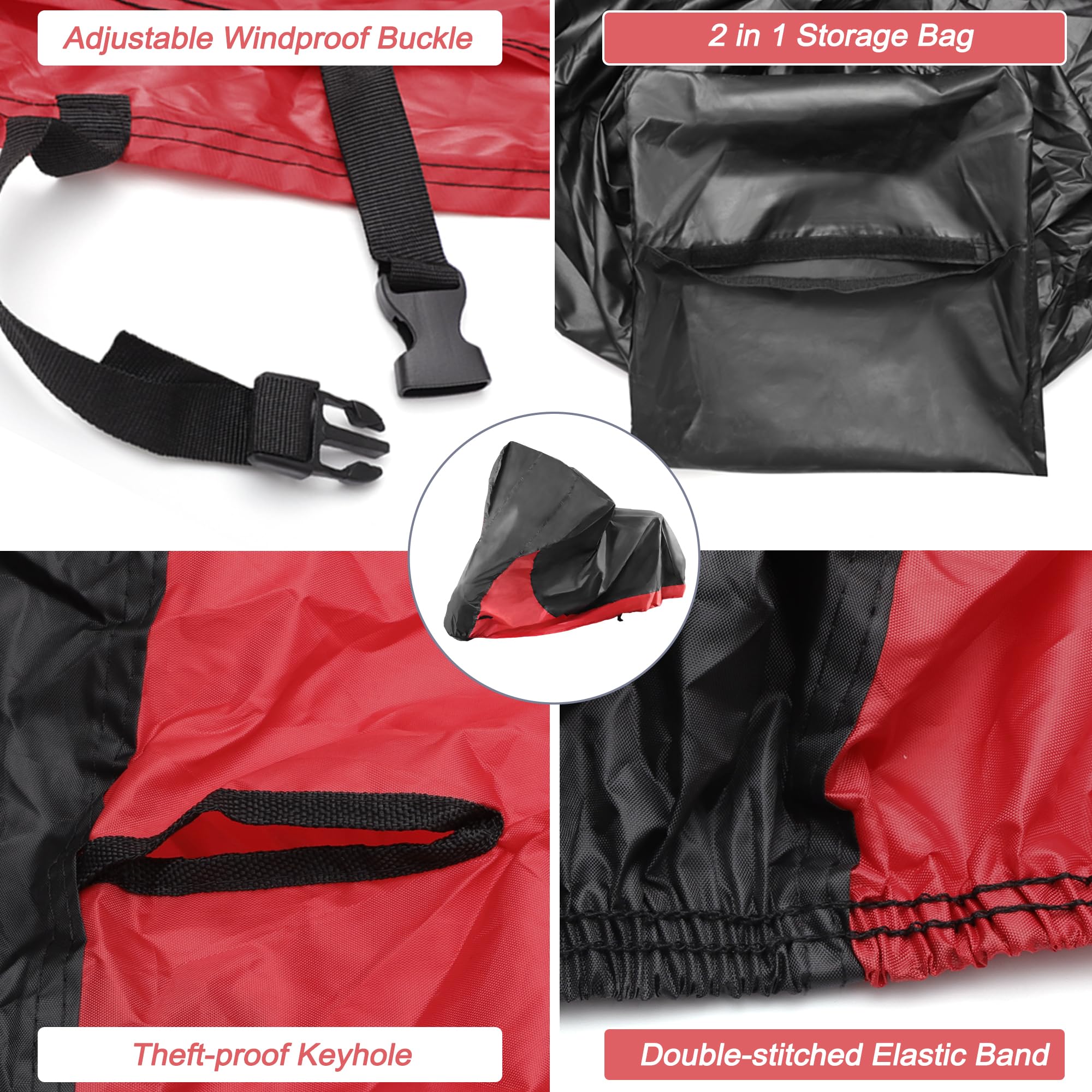 X AUTOHAUX 2 in 1 Motorcycle Cover Waterproof Protector for Harley Street Glide Road Glide Road King Special Ultra Limited FLHTK