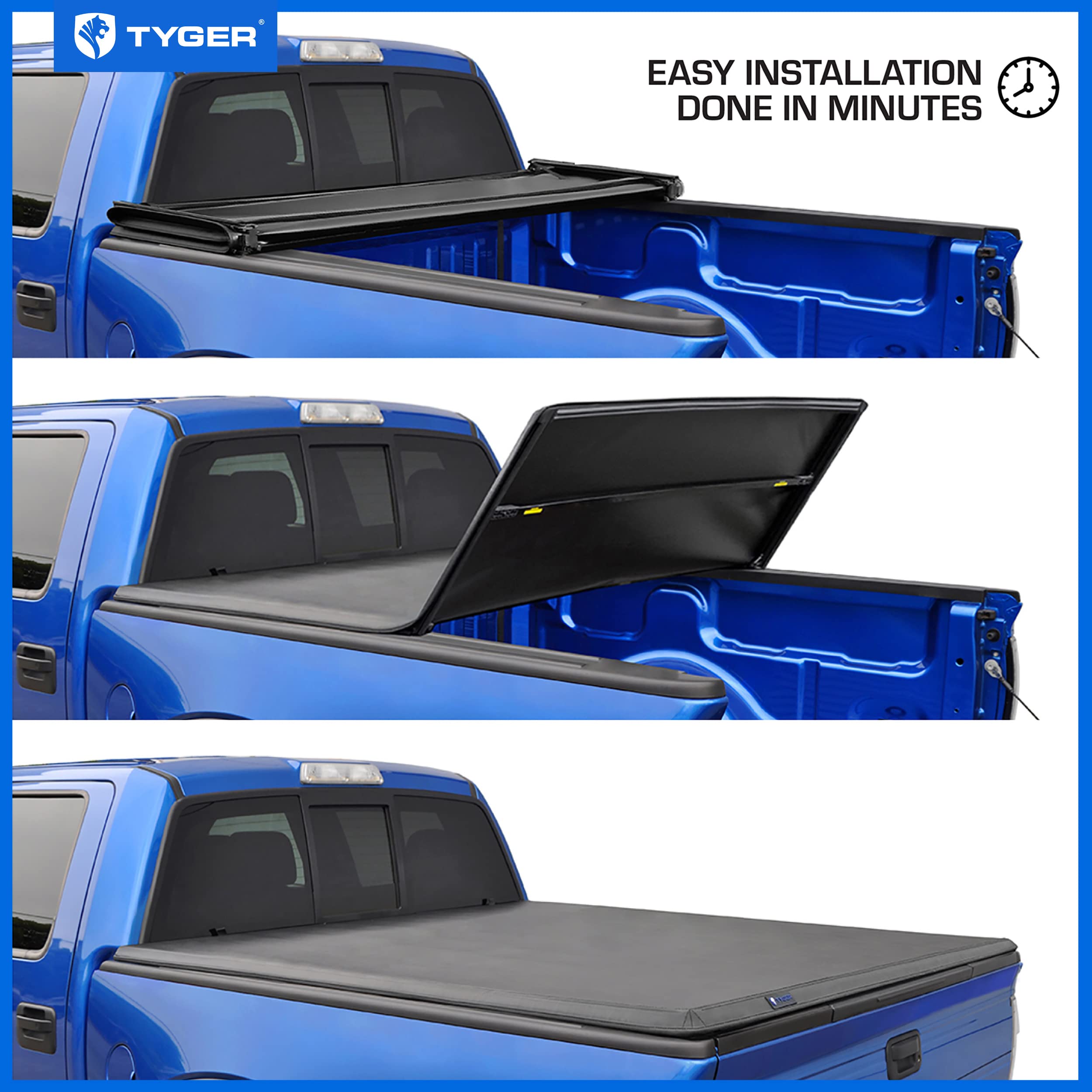 Tyger Auto T3 Soft Tri-Fold Truck Bed Tonneau Cover Compatible With 2019-2025 Chevy Silverado Gmc Sierra 1500 (Not Fit 19 Ld; 19