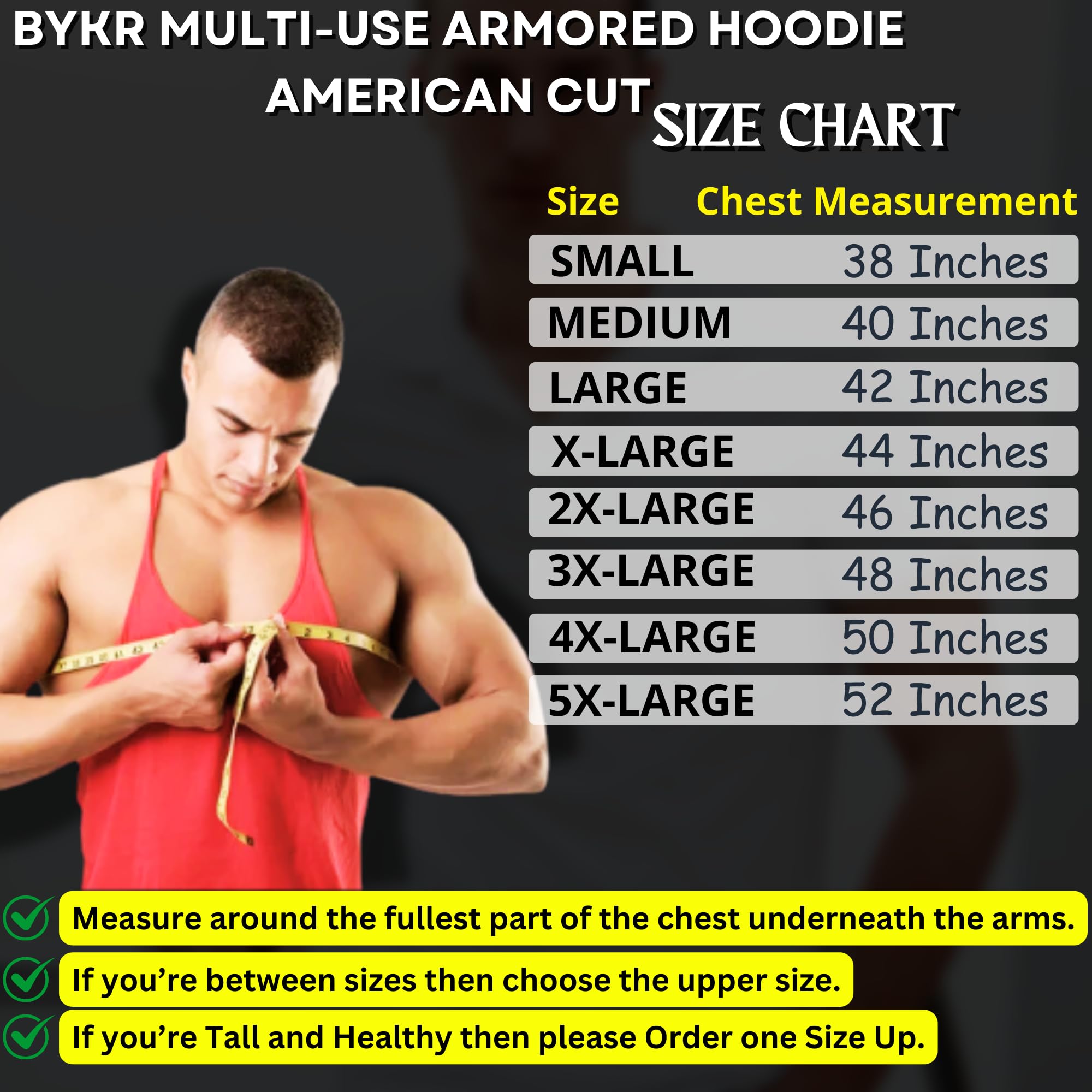 BYKR Motorcycle Hoodie for Men & Women, Breathable Cotton/Poly Blend, CE Armored, Medium, Fluorescent Green