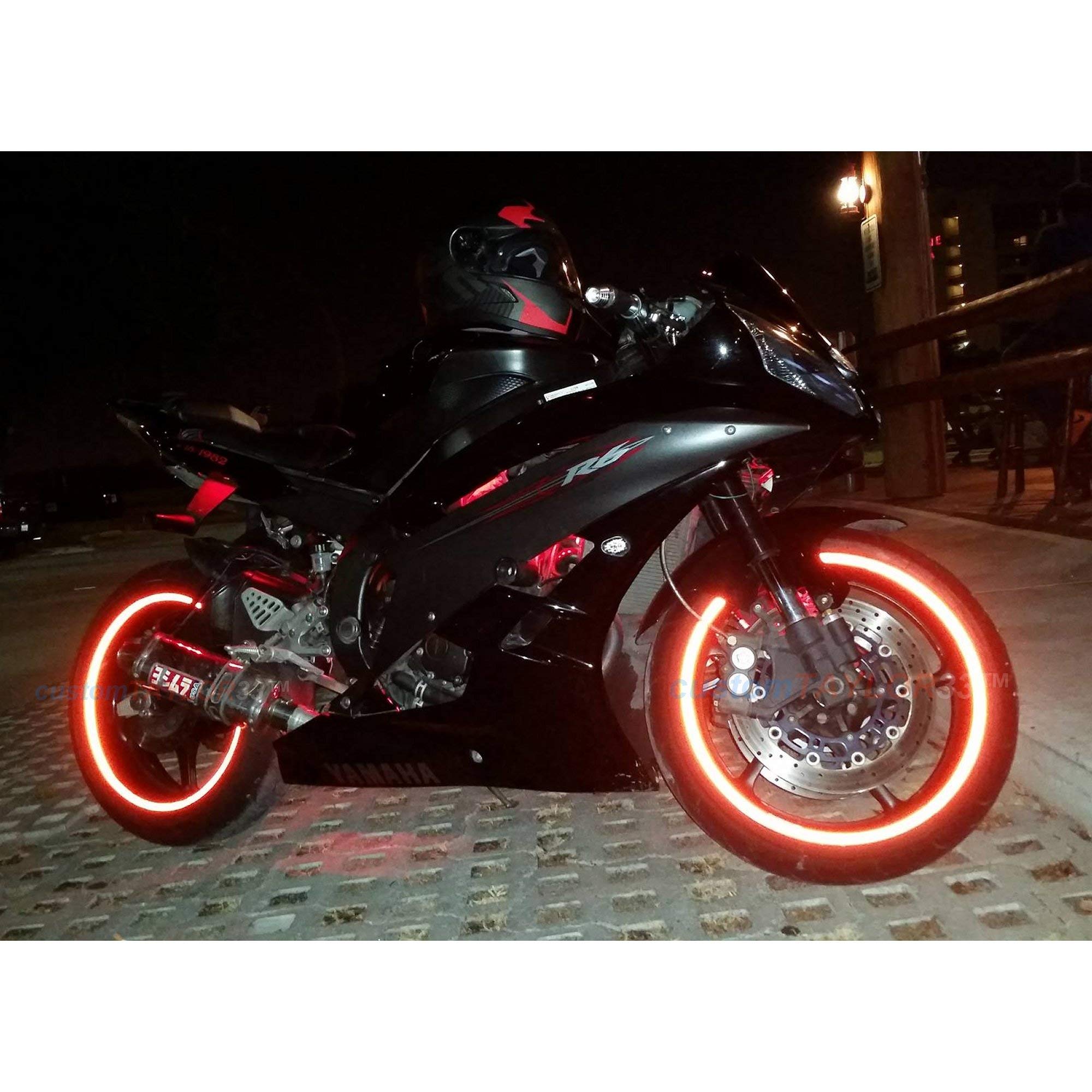customTAYLOR33 (All Vehicles Red High Intensity Grade Reflective Copyrighted Safety Rim Tapes (Must Select Your Rim Size), 17''