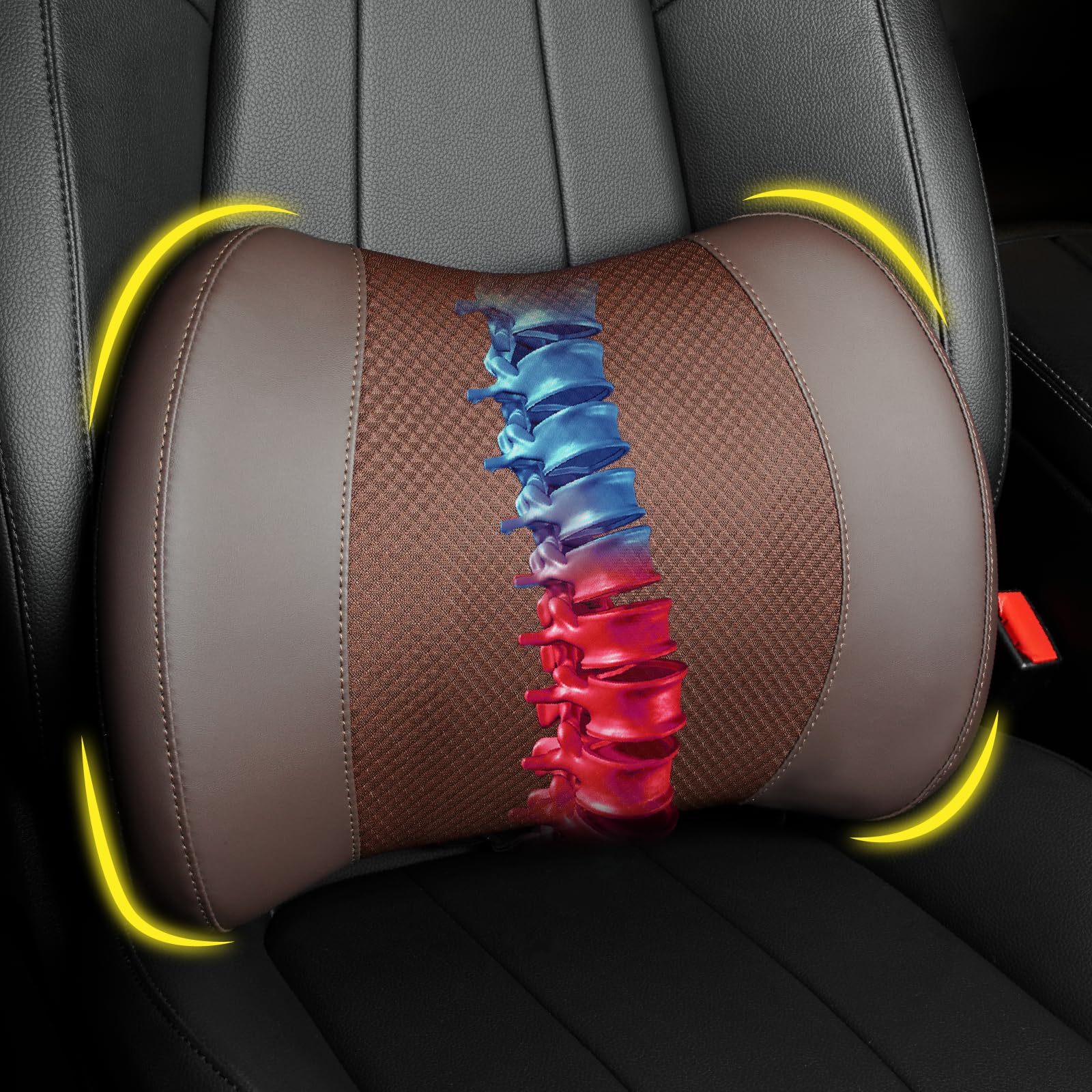 Lumbar Support Pillow: Memory Foam Lumbar Pillow For Lower Back Pain Relief - Car Back Cushion For Driving - Lumbar Support For 