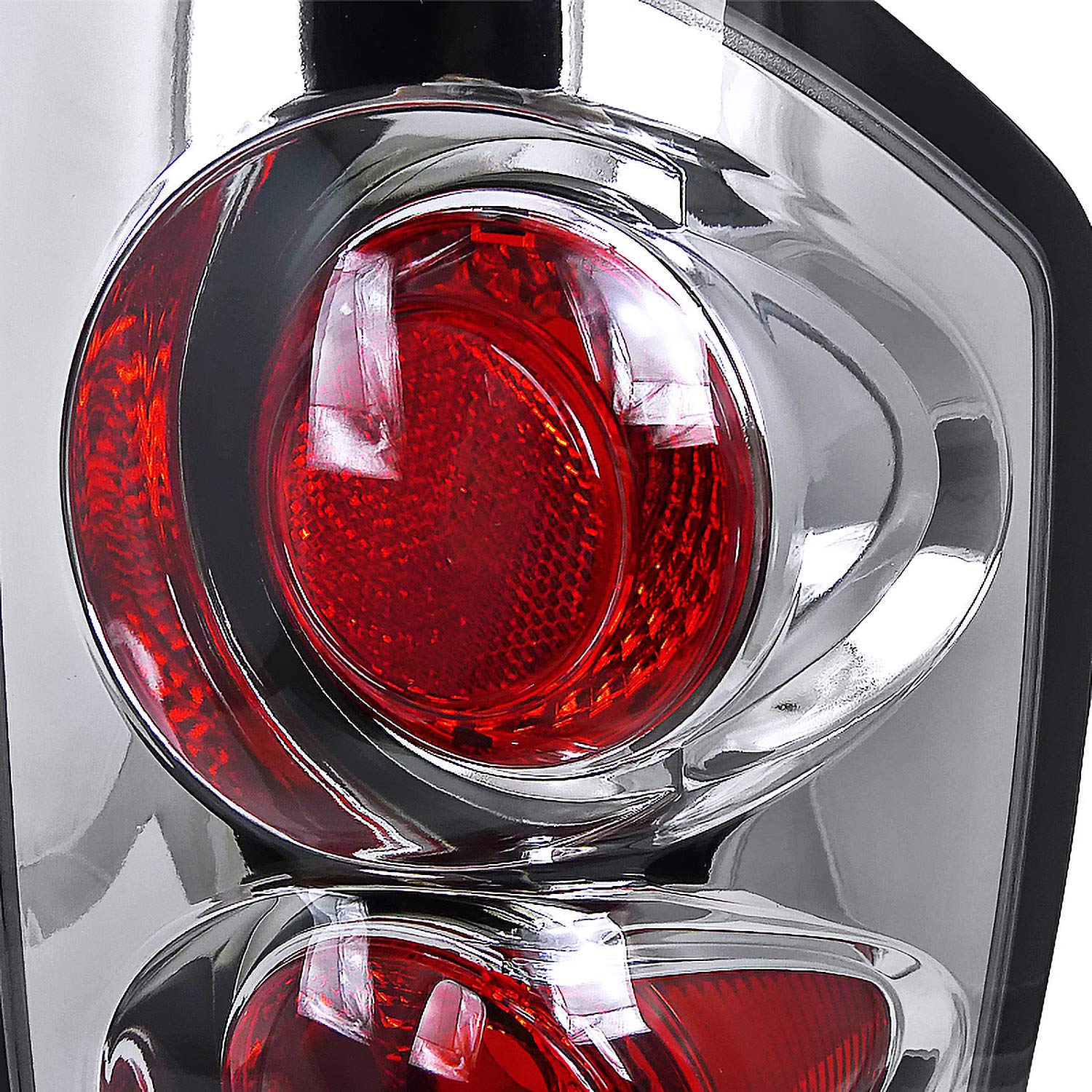 Spec-D Tuning Chrome Housing Clear Lens Tail Lights Compatible With 2002-2006 Dodge Ram 1500/2500/3500, Left + Right Pair Assemb