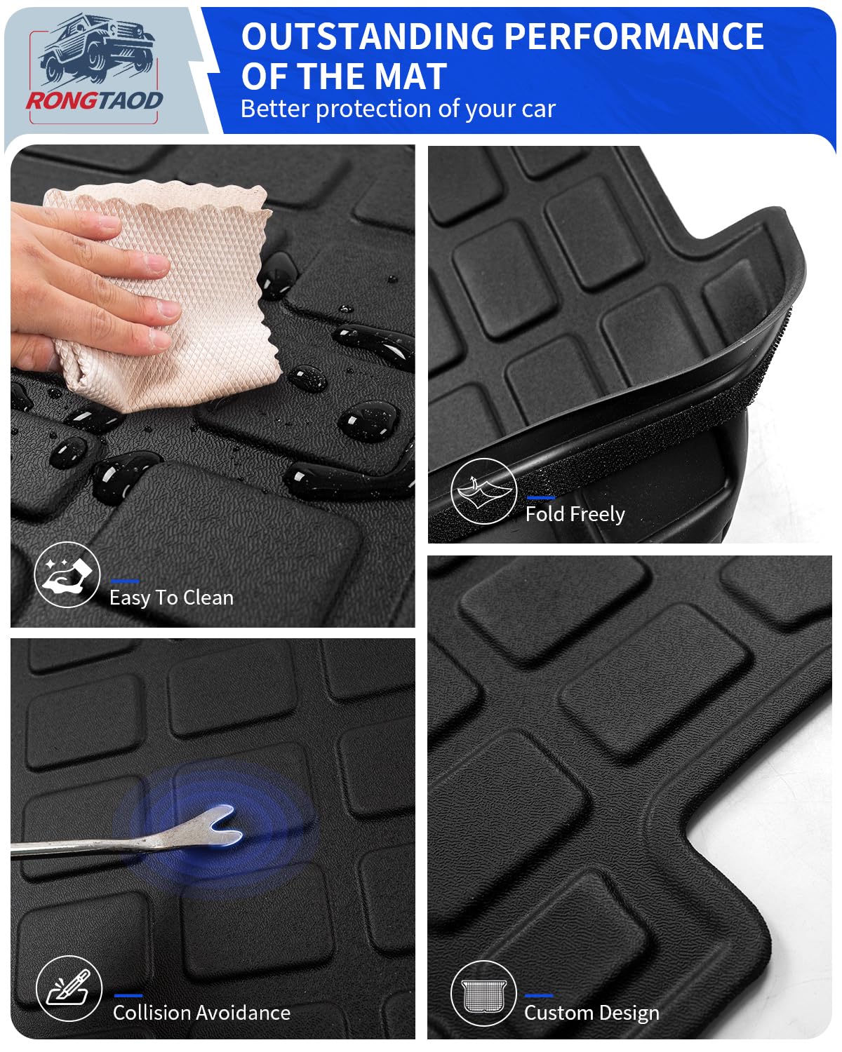 Rongtaod Back Seat Cover Protector Compatible With 2020-2025 Ford Explorer 6 Seats Back Seat Cover Kick Mat Trunk Mat Cargo Mat