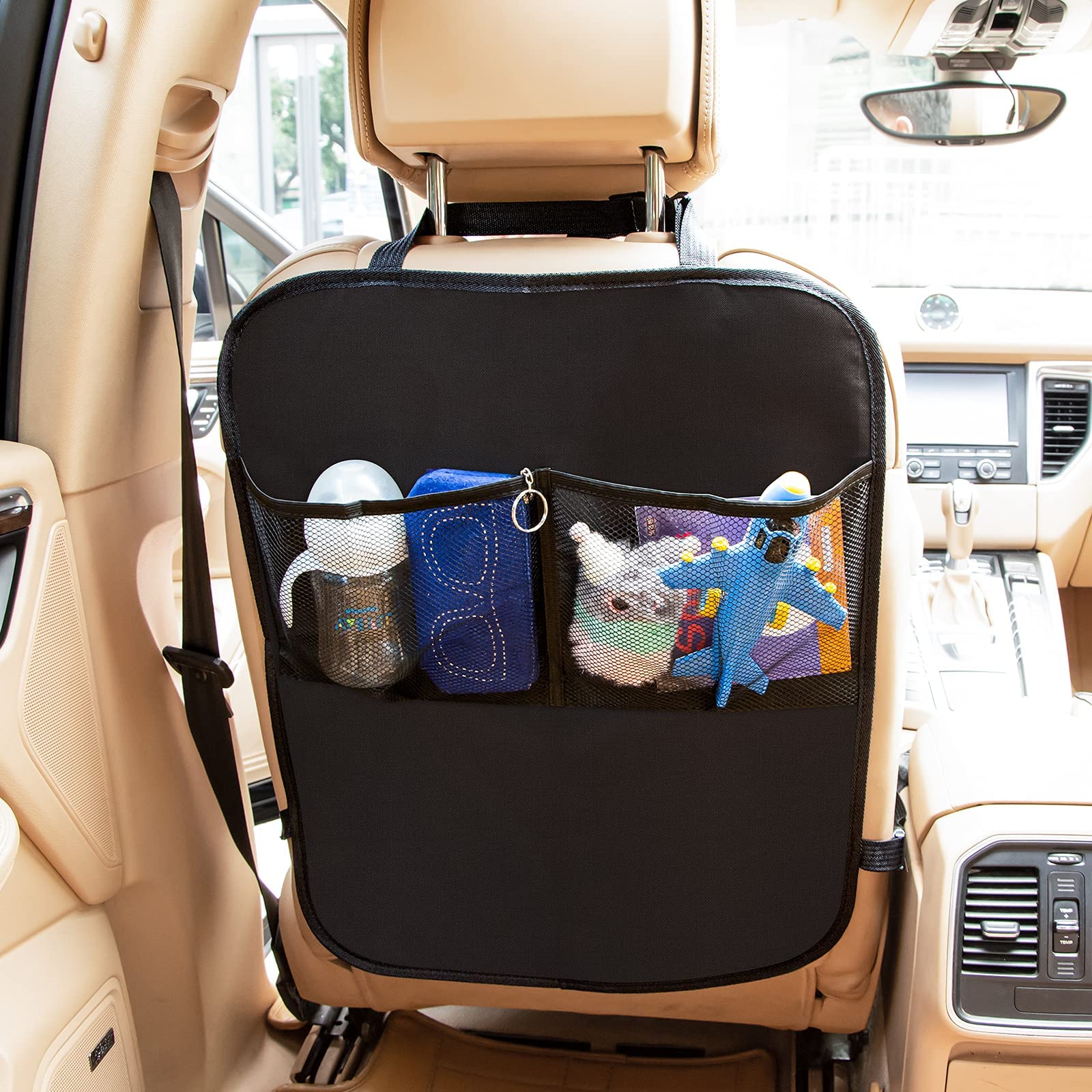 Kick Mats With Organizer - 2 Pack Backseat Protector Seat Covers For Your Car, Suv, Minivan Or Truck Seats - Vehicle Back Seat K