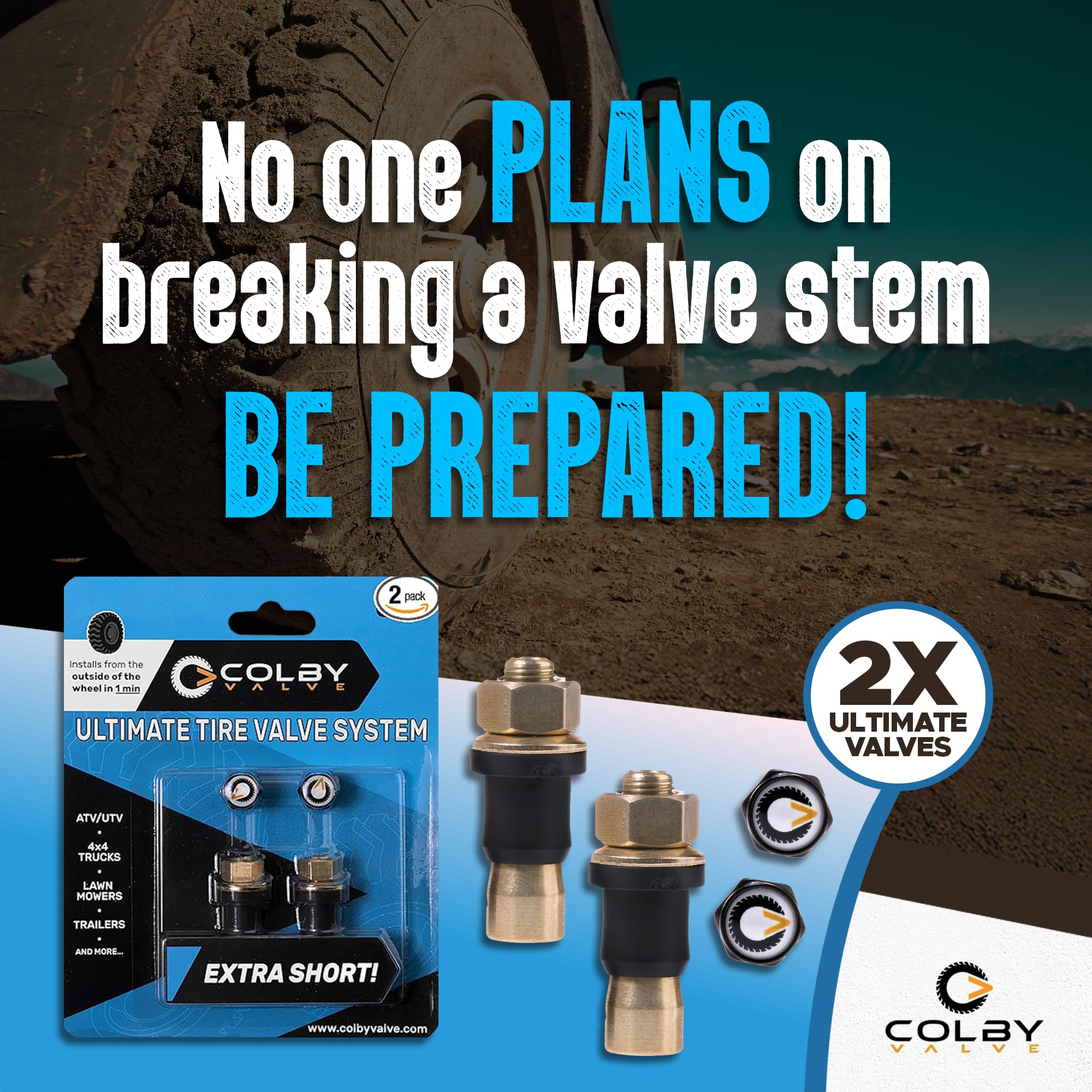 Colby Valve Ultimate Permanent Tire Valve Stem Replacement System | Valve Stem Short | No Need to Remove Tire | Tire Valve Stem