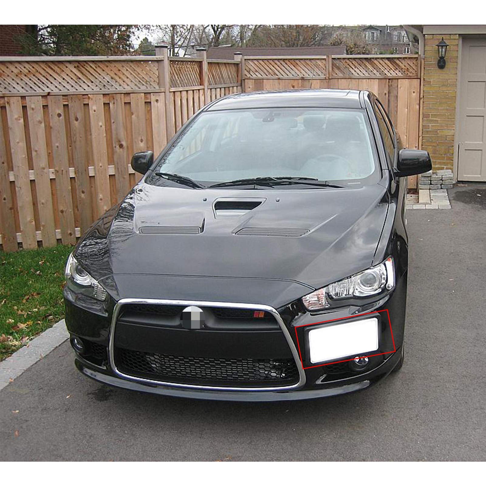 x xotic tech Tow Hook License Plate Bracket #TH95 - Black Aluminum for Mitsubishi Lancer Evolution Evo X