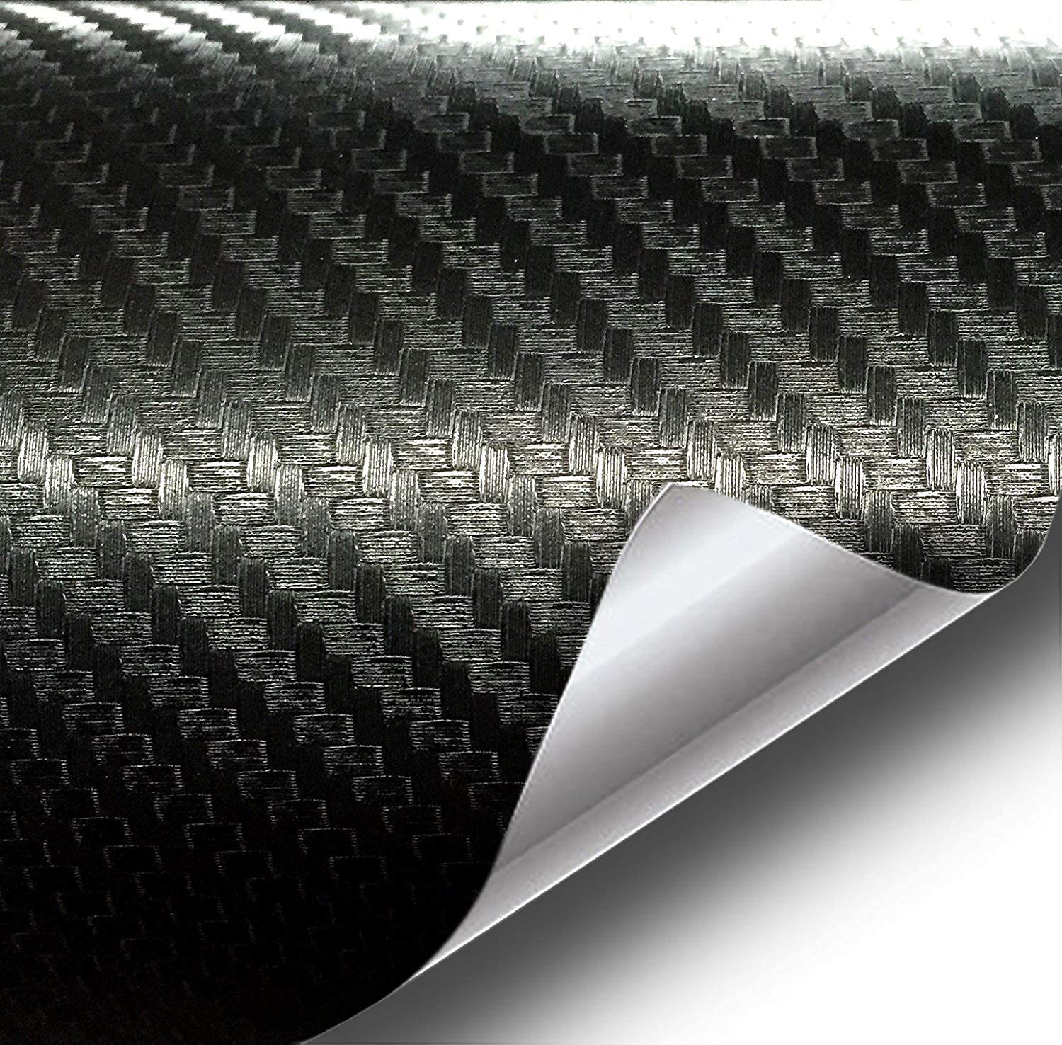 Vvivid Xpo Dry Deep Black 3D Carbon Fiber Vinyl Wrap Roll With Air Release Technology (2.5Ft X 5Ft)