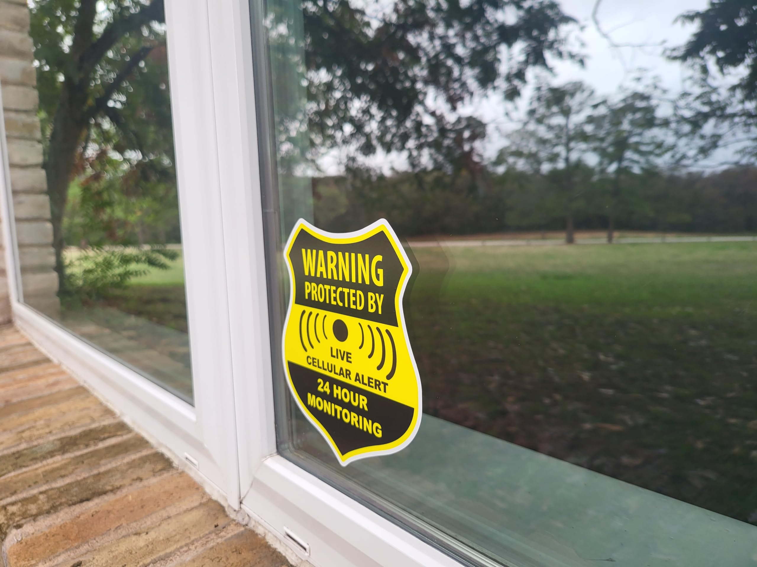 (5 Pack) Combination Pack Of 24 Hour Monitoring - This Vehicle Protected By Gps Tracking Warning Signs - Decal Self Adhesive Sticker Vinyl Decal — Uv Resistent