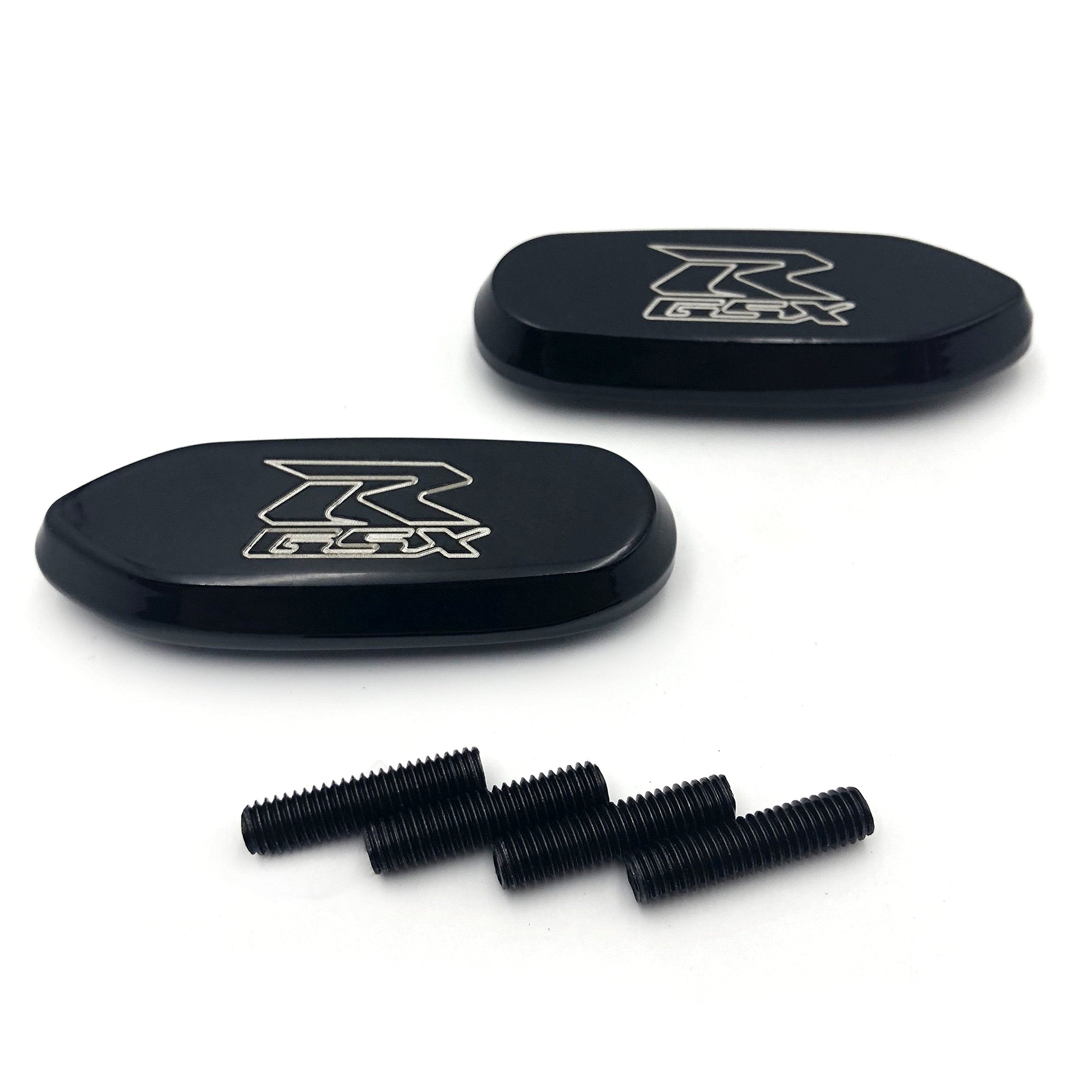 Httmt Mt222-010- Mirror Block Off Base Plates Compatible With Gsxr 600 750 1000 Gsx-R 2006-2008 Black