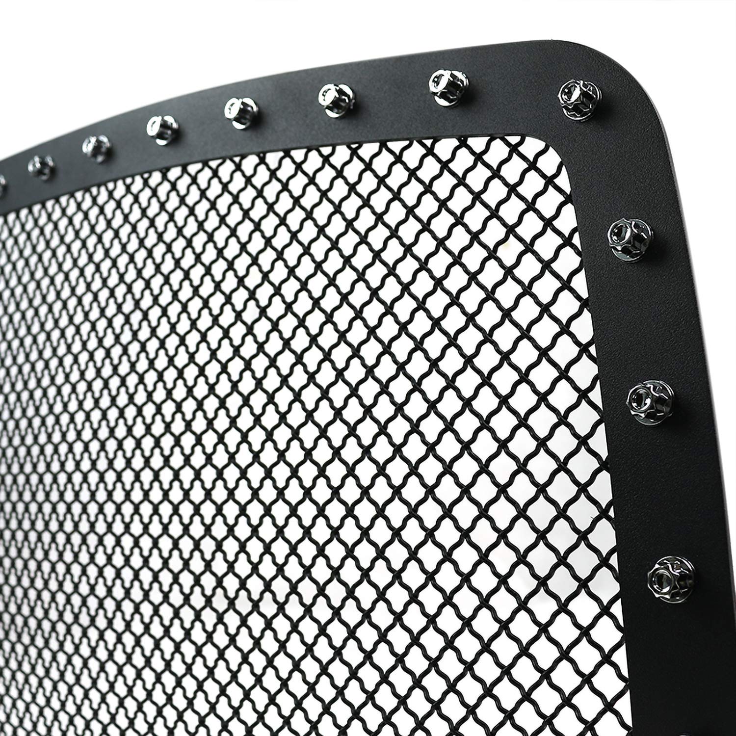 Spec-D Tuning Front Main Hood Grille Insert Rivet Style Black Compatible With Dodge Ram 1500 2002-2005, 03-05 2500 3500
