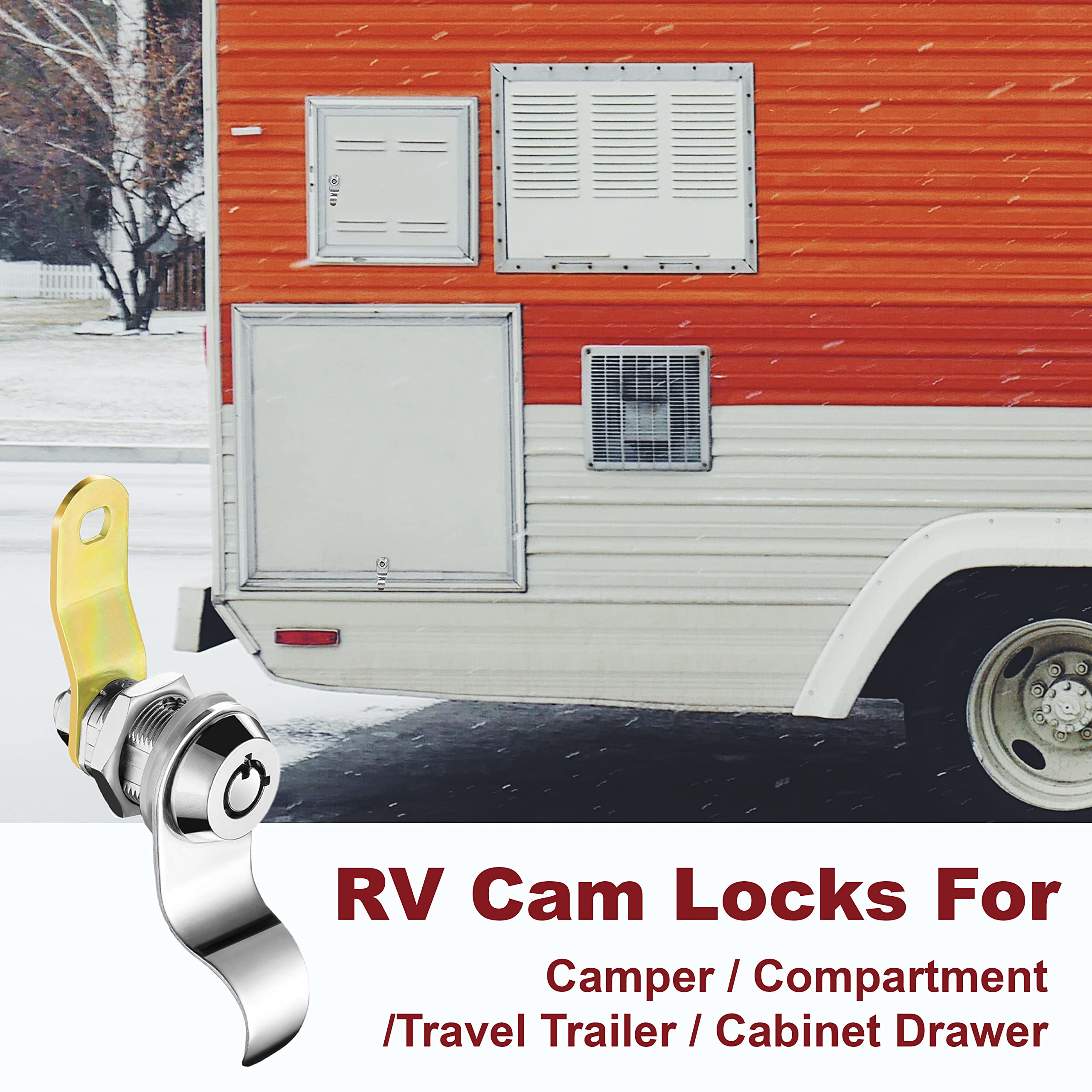 Naissian Rv Locks For Storage Door 7/8 Inch, Rv Compartment Locks Cam Locks For Camper Travel Trailer Cabinet With Keys 7/8, Pack Of 2 Locks With 4 Keyed Alike With Manual