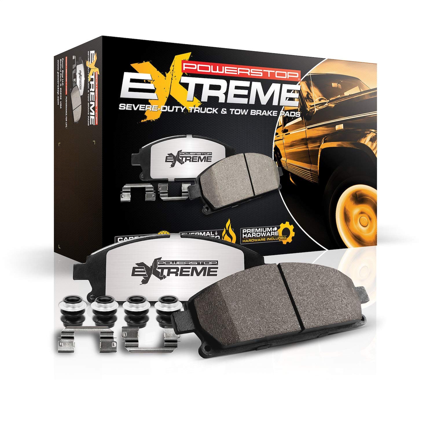 Power Stop Z36-1602 Rear Z36 Truck And Tow Carbon-Fiber Ceramic Brake Pads For 2012-2017 Ford F-150 [Models With Manual Parking 
