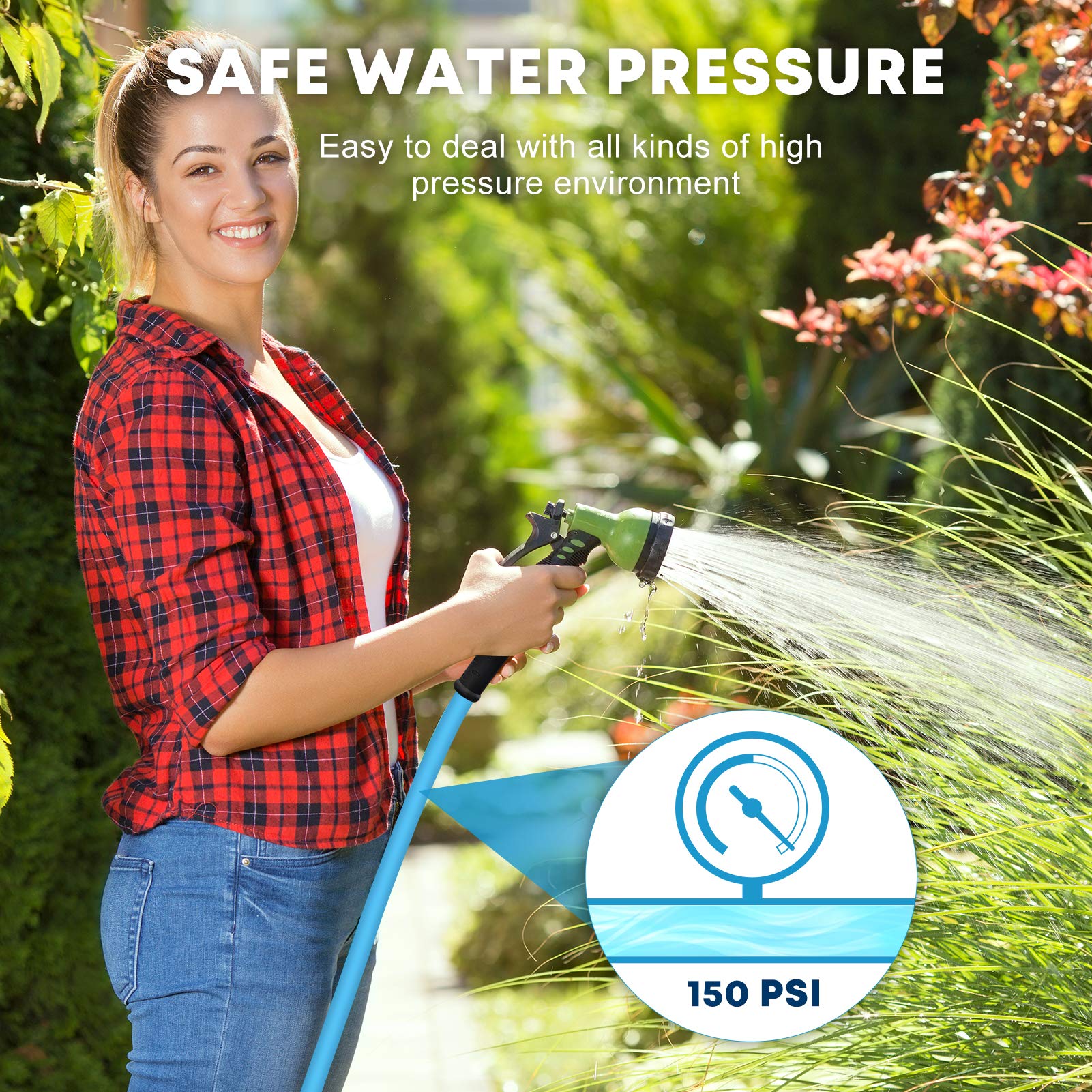 Kohree 5/8'' X 15Ft Rv Water Hose, Short Garden Hose Built In Drinking Water Safe With Abrasion-Resistant Cover And Aluminum Fit