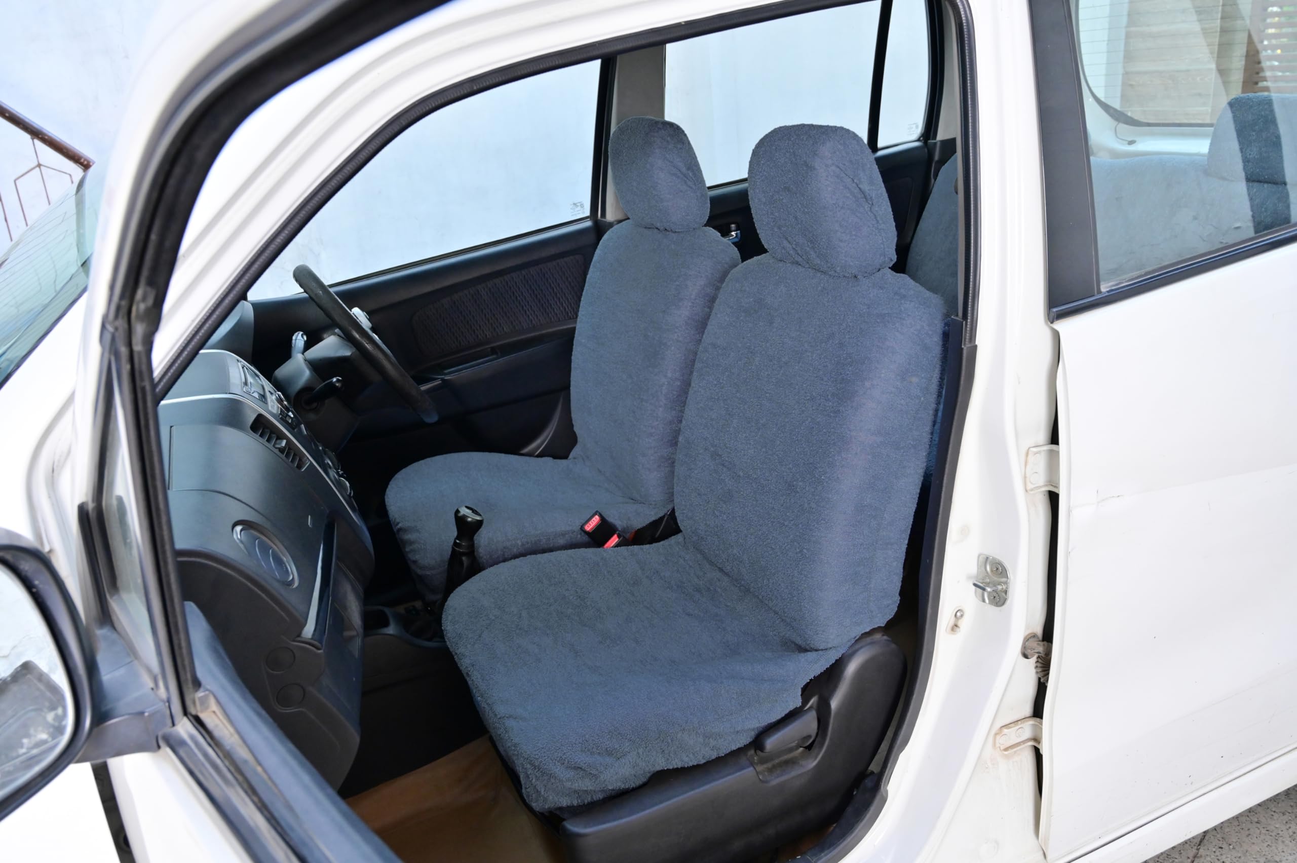 Atist Cotton Car Seat Cover for Hyundai Aura (5 Seater)(All Detachable Headrest) (Grey)