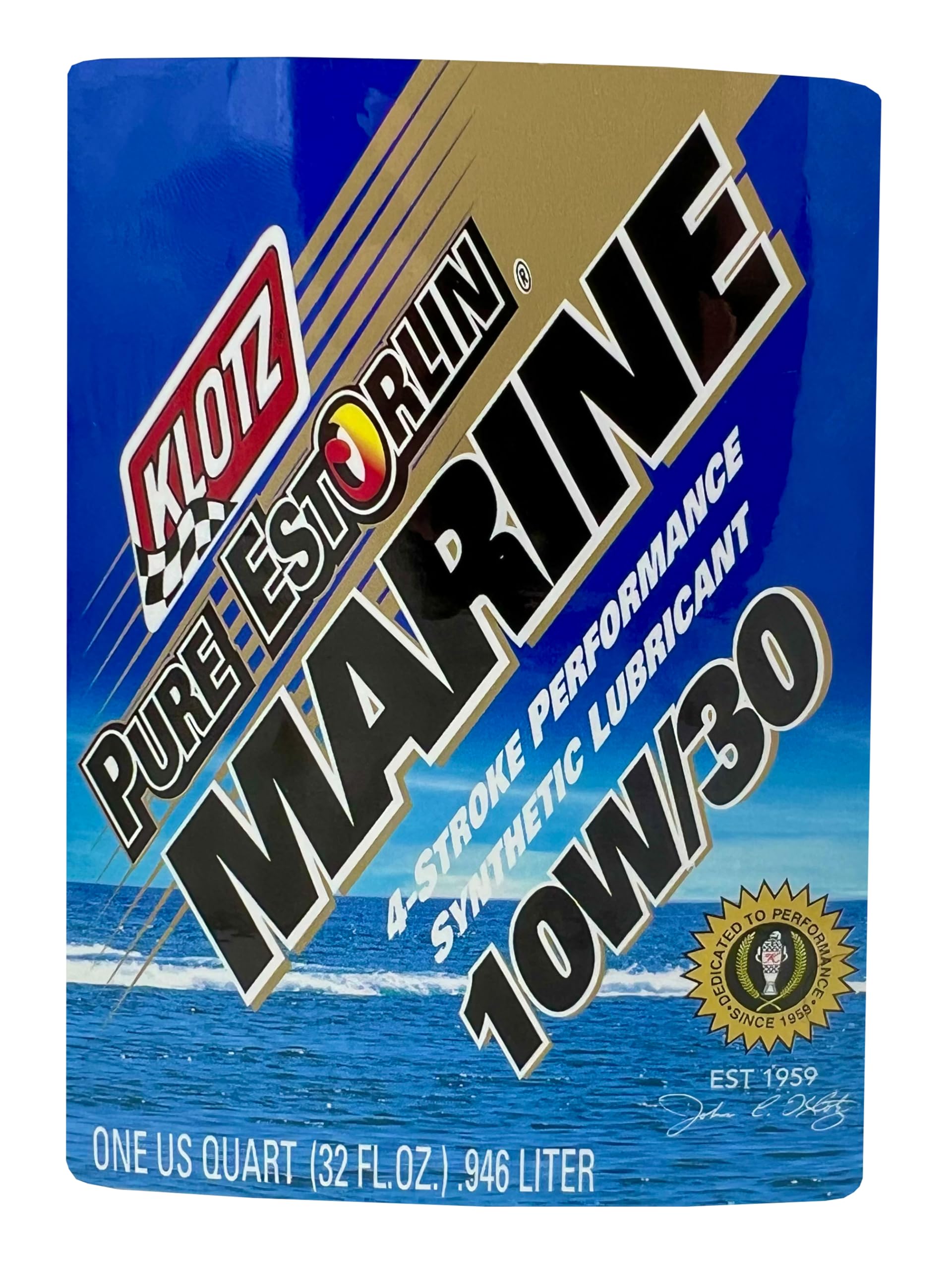 Klotz Pure Estorlin Marine Oil 10W-30 Synthetic Lubricant, 4-Stroke Outboard, Inboard, PWC Motor Oil Lube | Extreme Anti-Wear &