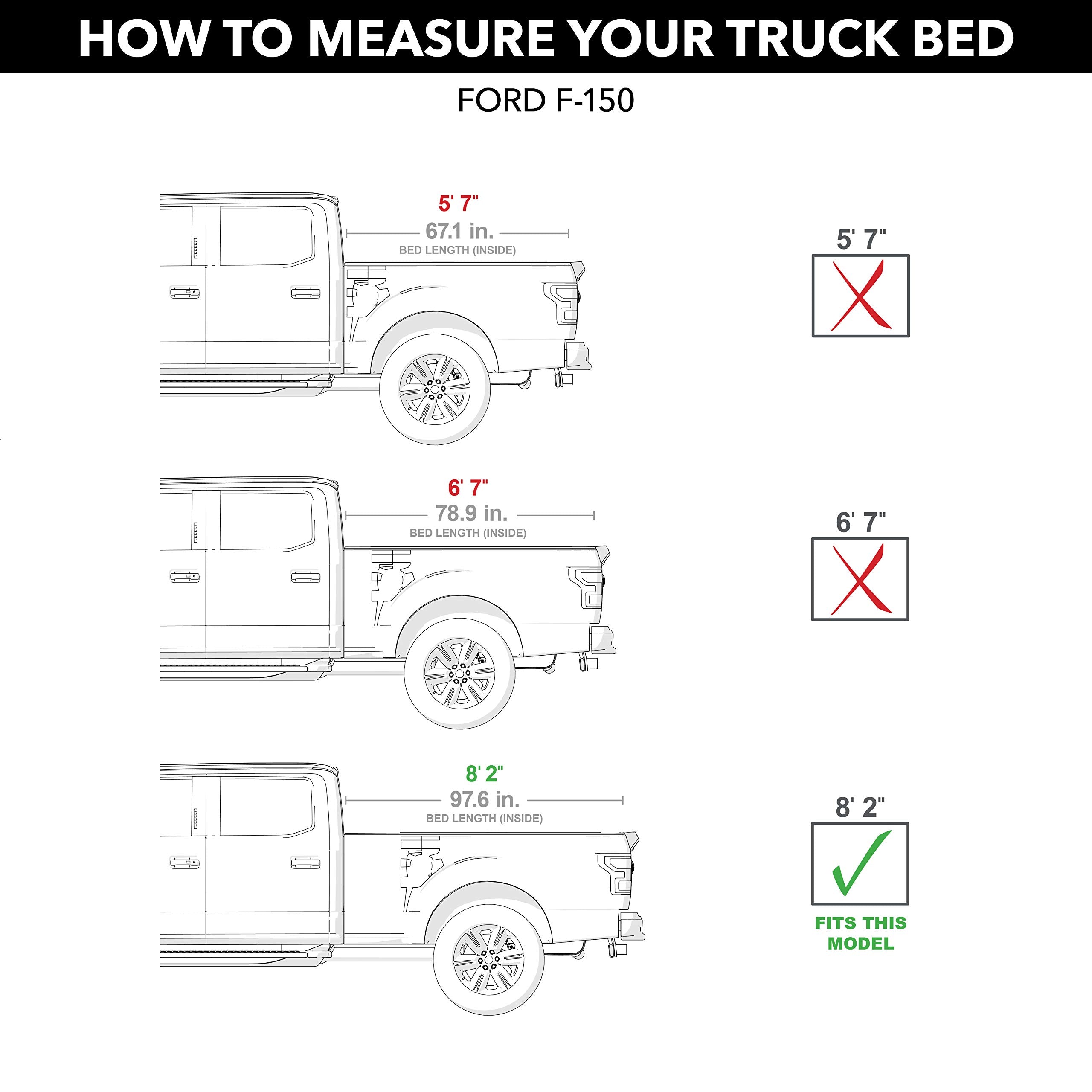 Gator Fx Hard Quad-Fold Truck Bed Tonneau Cover | 8828338 | Fits 2021 - 2025 Ford F-150 8' 2'' Bed (97.6'')