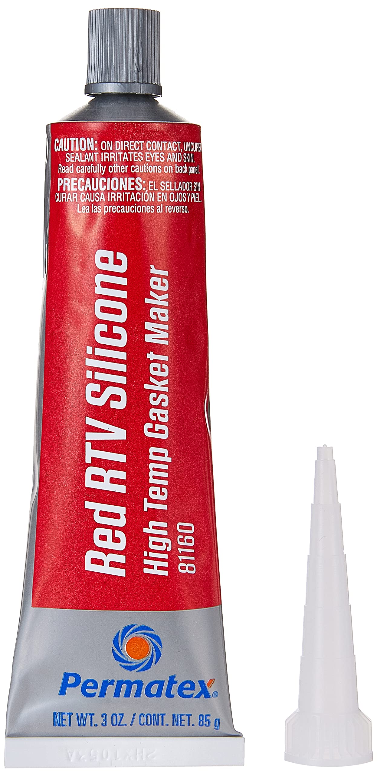 Permatex High-Temp Red RTV Silicone Gasket, 3 oz - Model 81160, Durable Silicone Sealant