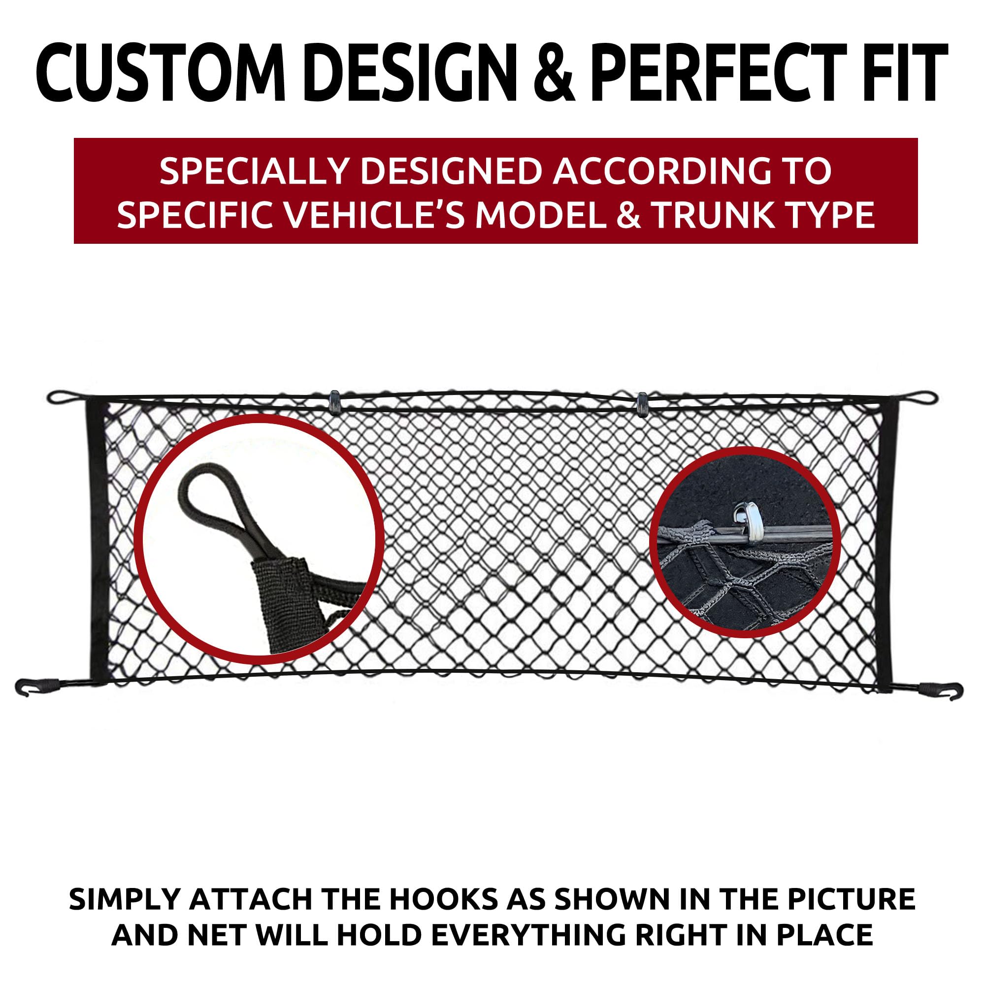 Envelope Style Trunk Cargo Net For Hyundai Santa Fe 2013 2014 2015 2016 2017 2018 2019 New