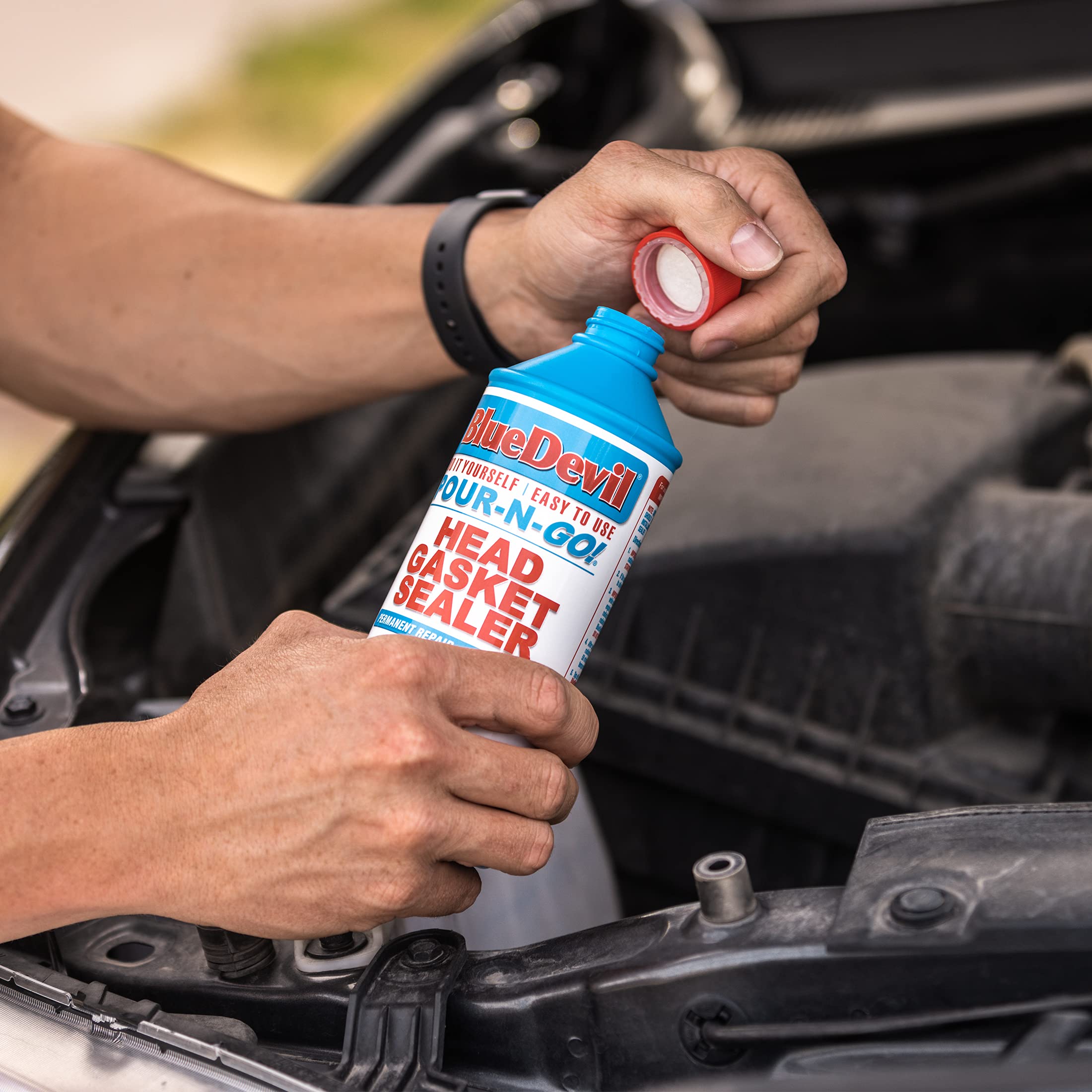 BlueDevil Products Pour-N-Go Head Gasket Sealer - 16 Ounce - Blue - Model 00209 - Acrylic Material
