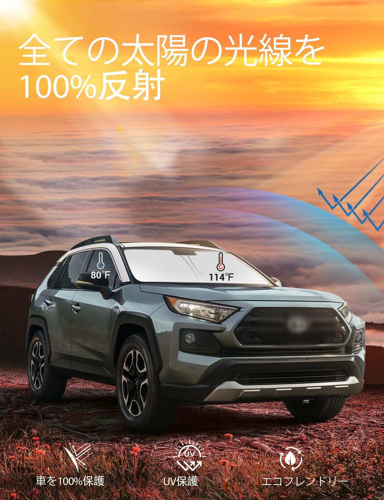 Proadsy 2024 Upgrade Front Windshield Sun Shade Foldable Sunshade Protector Custom Fit 2024 2023 2022 2021 2020 2019 Subaru Fore