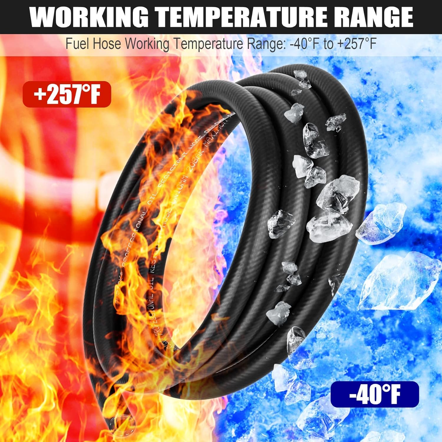 1/4 Inch (6Mm) Id Fuel Line Hose 10Ft Nbr Rubber Push Lock Hose High Pressure 300Psi For Automotive Fuel Systems Engines With 12