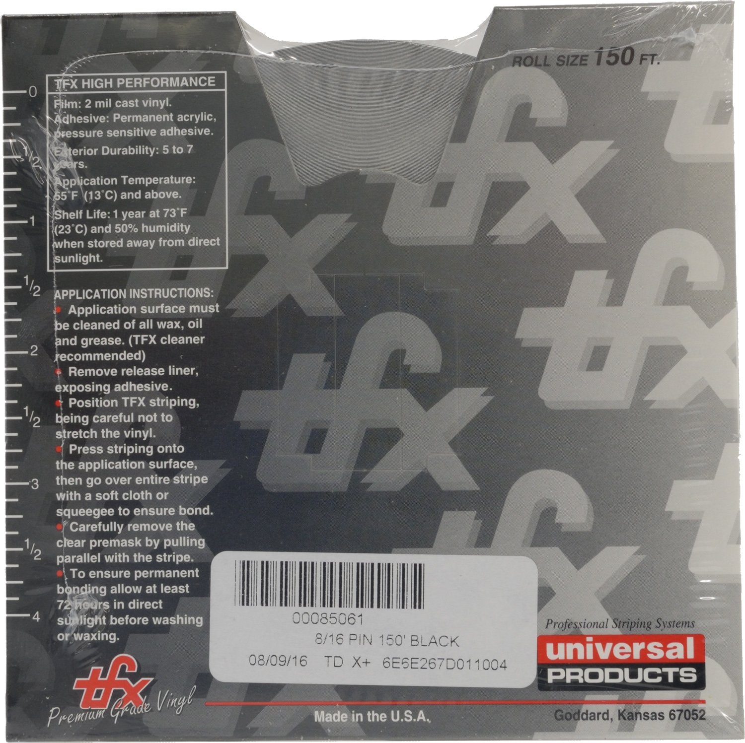 Universal TFX 0008002 - Auto Truck Customizing Dual Pinstripe - 8/16'' x 150' (1/4    Stripe, 1/8'' Gap, Then 1/8    Stripe) - 0