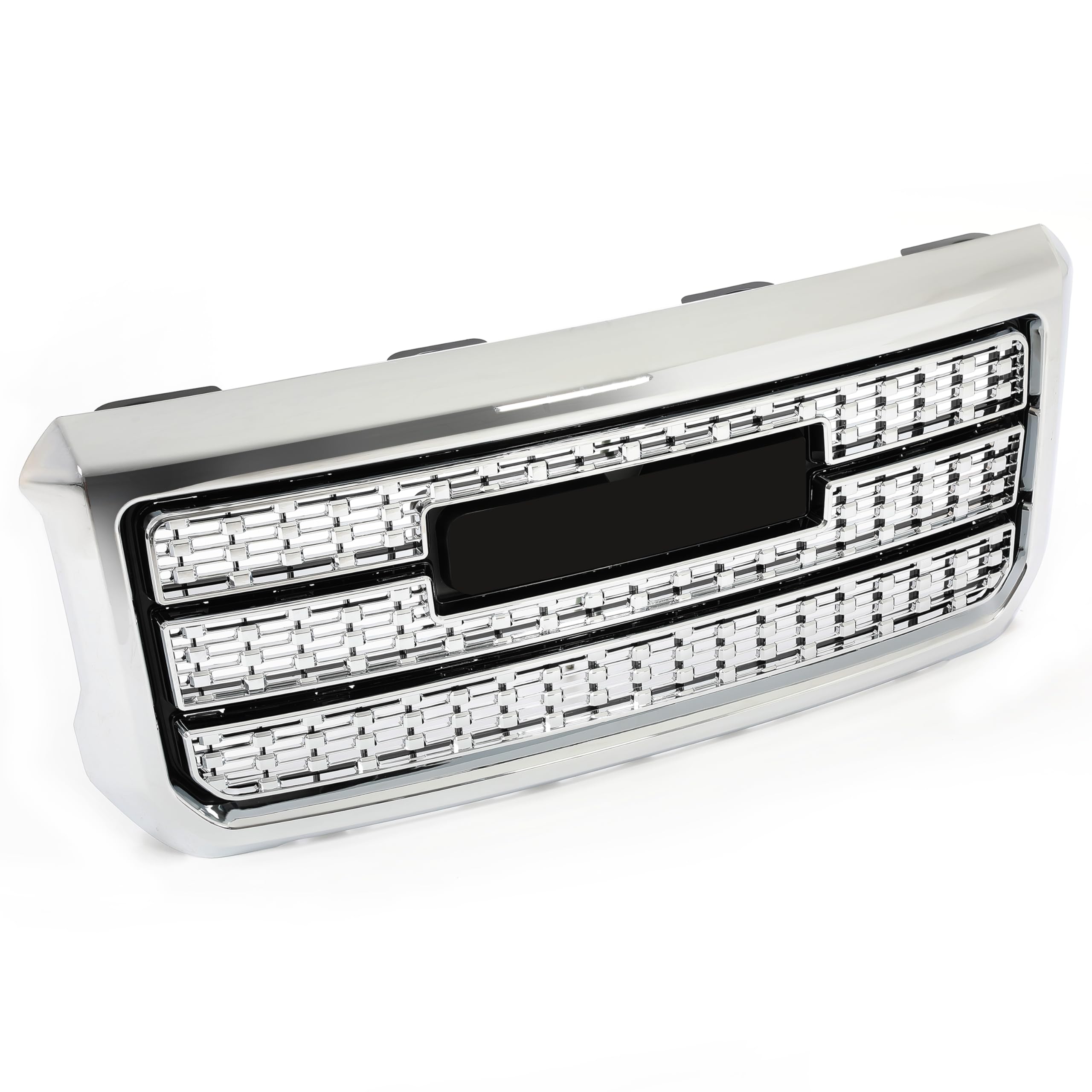 KUAFU Grille Compatible with 2015-2019 GMC Sierra 2500HD 3500HD Replacement for GM1200852 84542600 Front Bumper Hood Grill w/o E