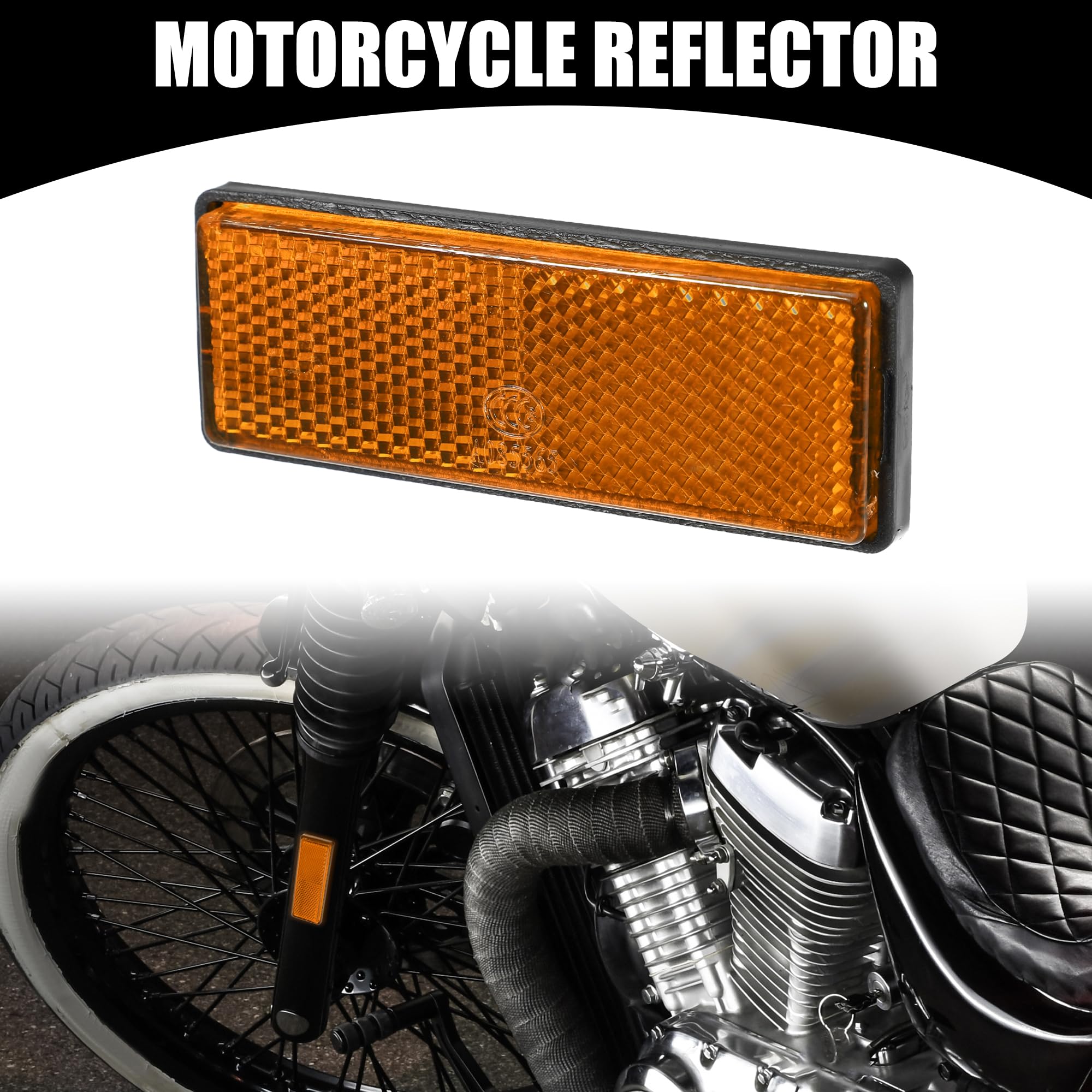 Partuto 4pcs 3.46''x1.26'' Universal Reflector - Rectangle Motorcycle Bike Safety Reflector Increase Visibility and Safety on Th