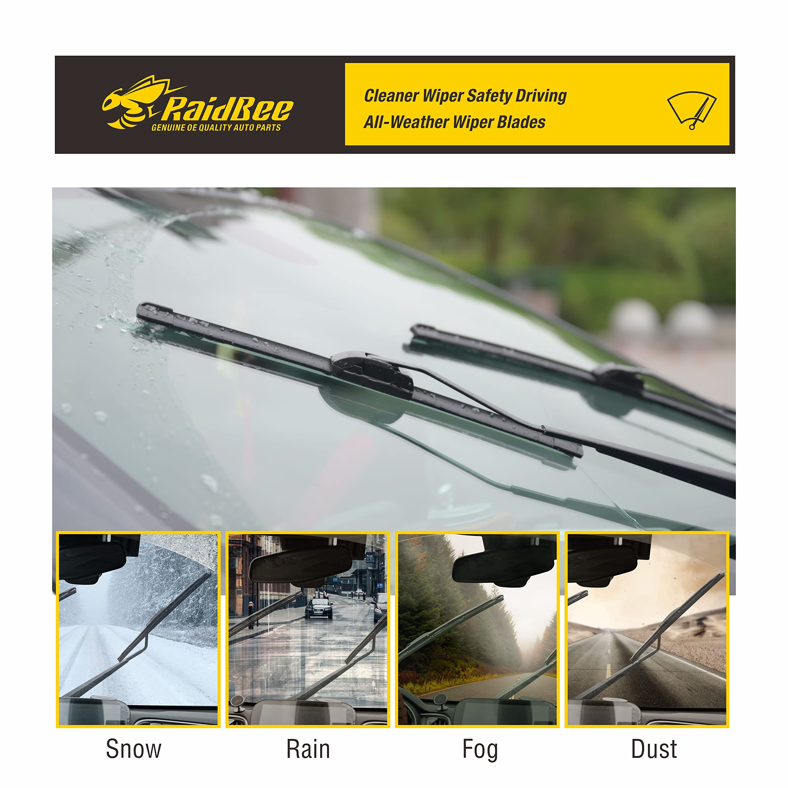 Raidbee Oem Windshield Wipers Blades Replacement For Palisade,Discovery Sport,Lexus Gx460,Highlander Front & Rear Wipers For My