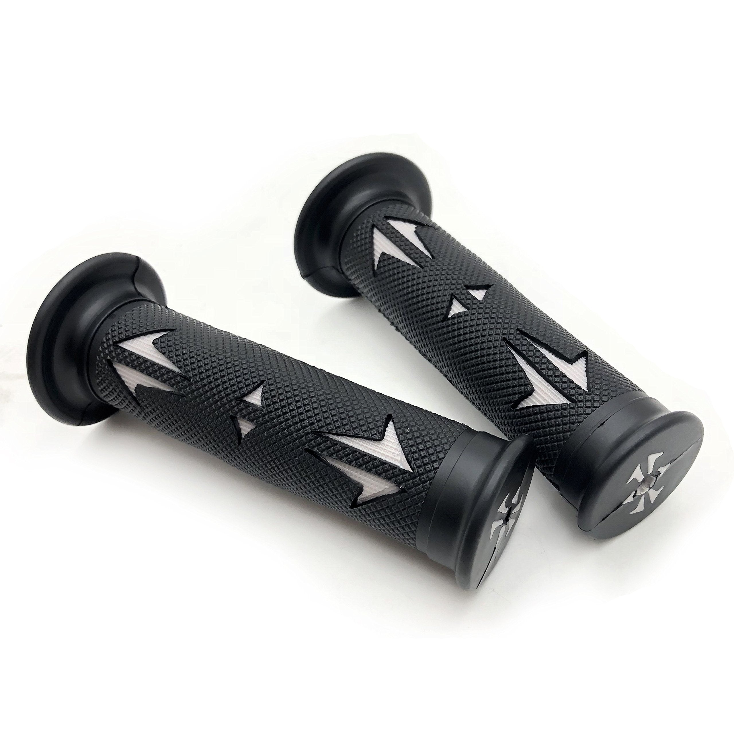 Xkmt-Bean Style Engraved Gel Hand Grips White Atv Quad Compatible With Polaris Seadoo Bombardier Jet Ski Honda Atv Foreman Recon