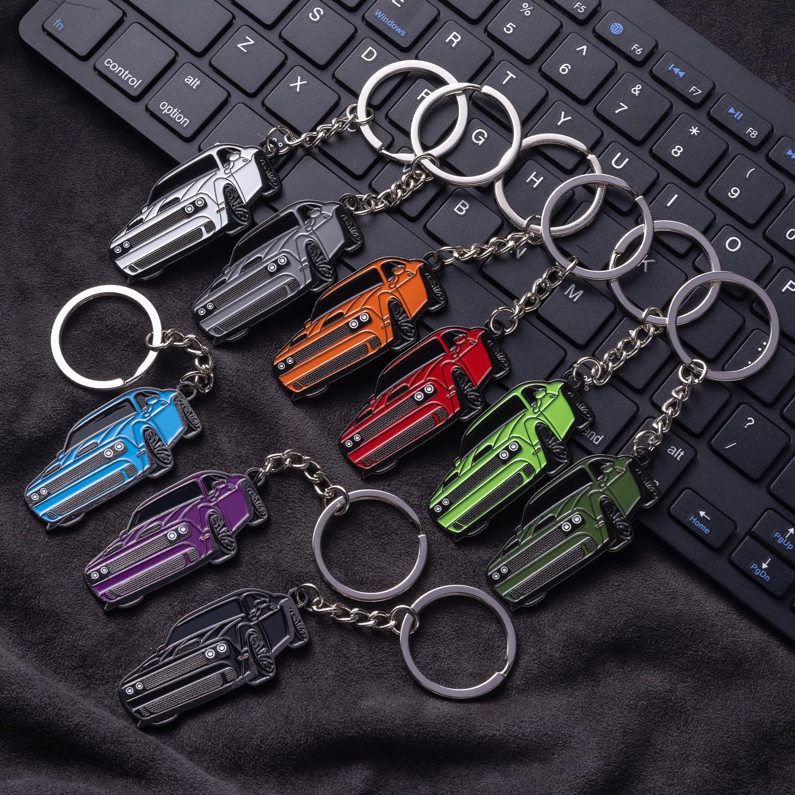 zuxiaoyaya Keychain Accessories for Dodge Challenger SRT, Metal, Blue, Model SRT-05, Perfect for Car Enthusiasts