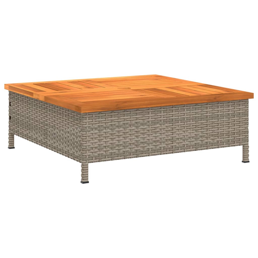 Vidaxl Parasol Base Cover Gray 27.6''X27.6''X9.8'' Poly Rattan And Acacia
