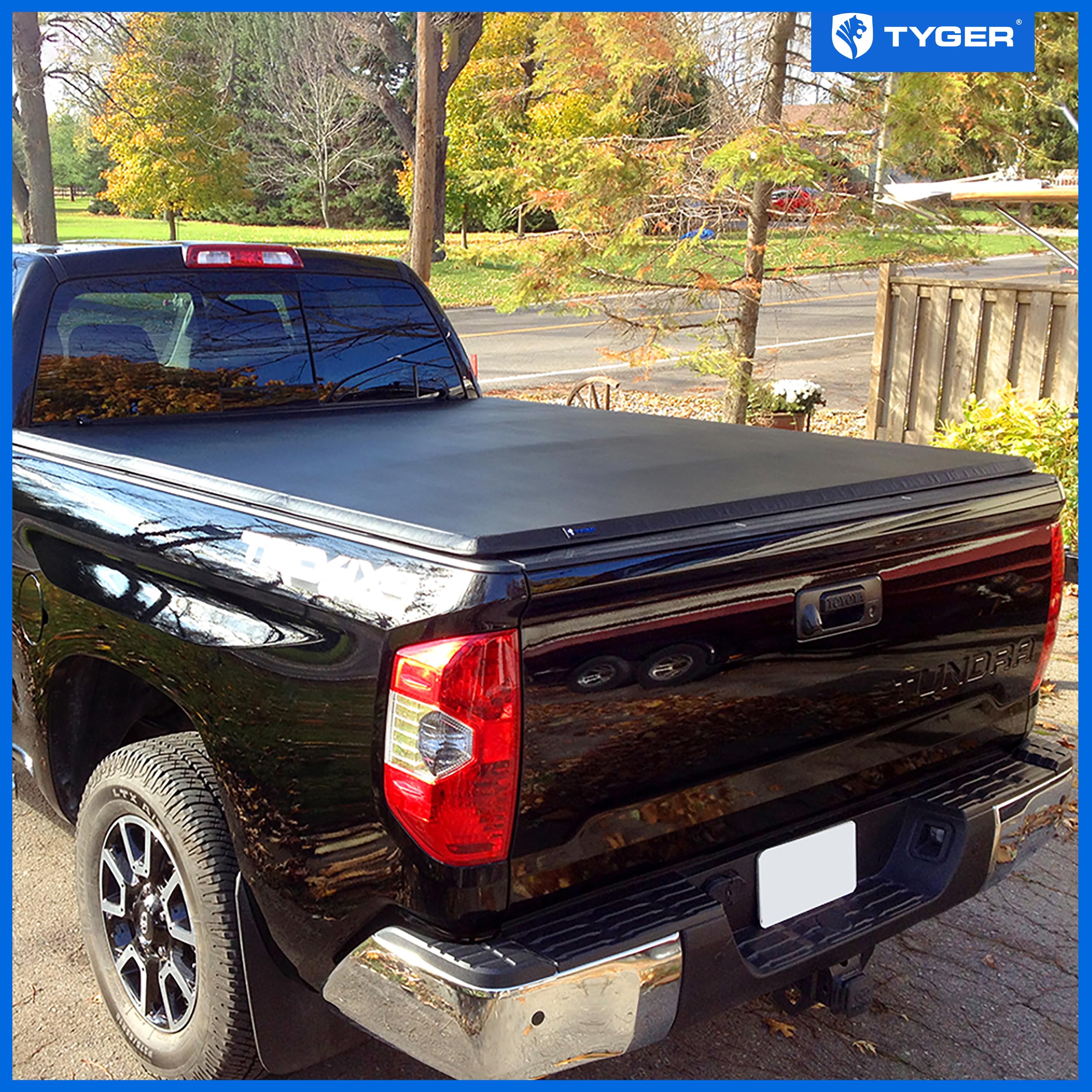Tyger Auto T3 Soft Tri-fold Truck Bed Tonneau Cover Compatible with 2014-2021 Toyota Tundra | 6.5' (79'') Bed | TG-BC3T1433, Bla