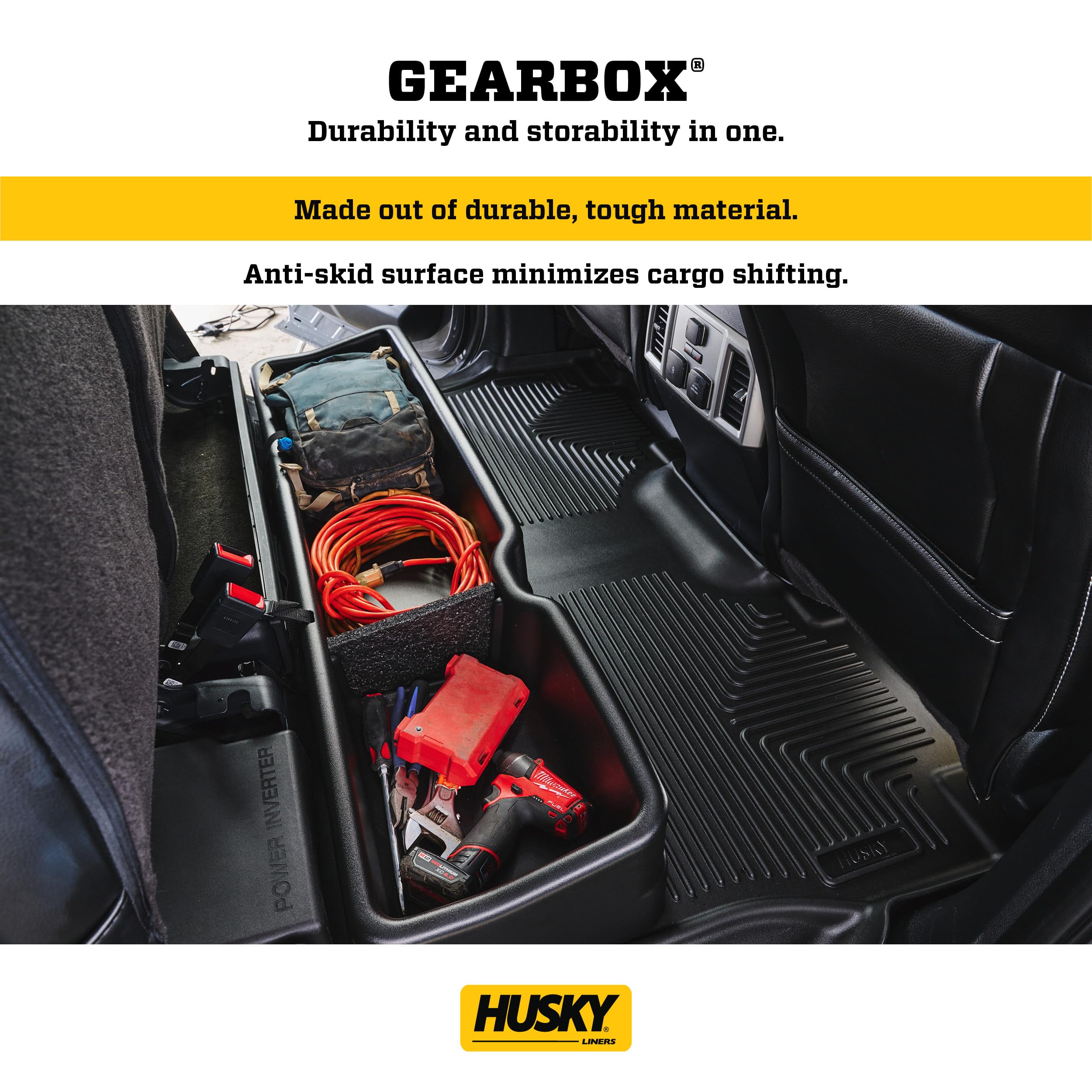 Husky Liners Gearbox - Under Seat Storage Box | Fits 2019-2024 Chevrolet Silverado/GMC Sierra 1500, 2020-2024 Silverado/Sierra 2