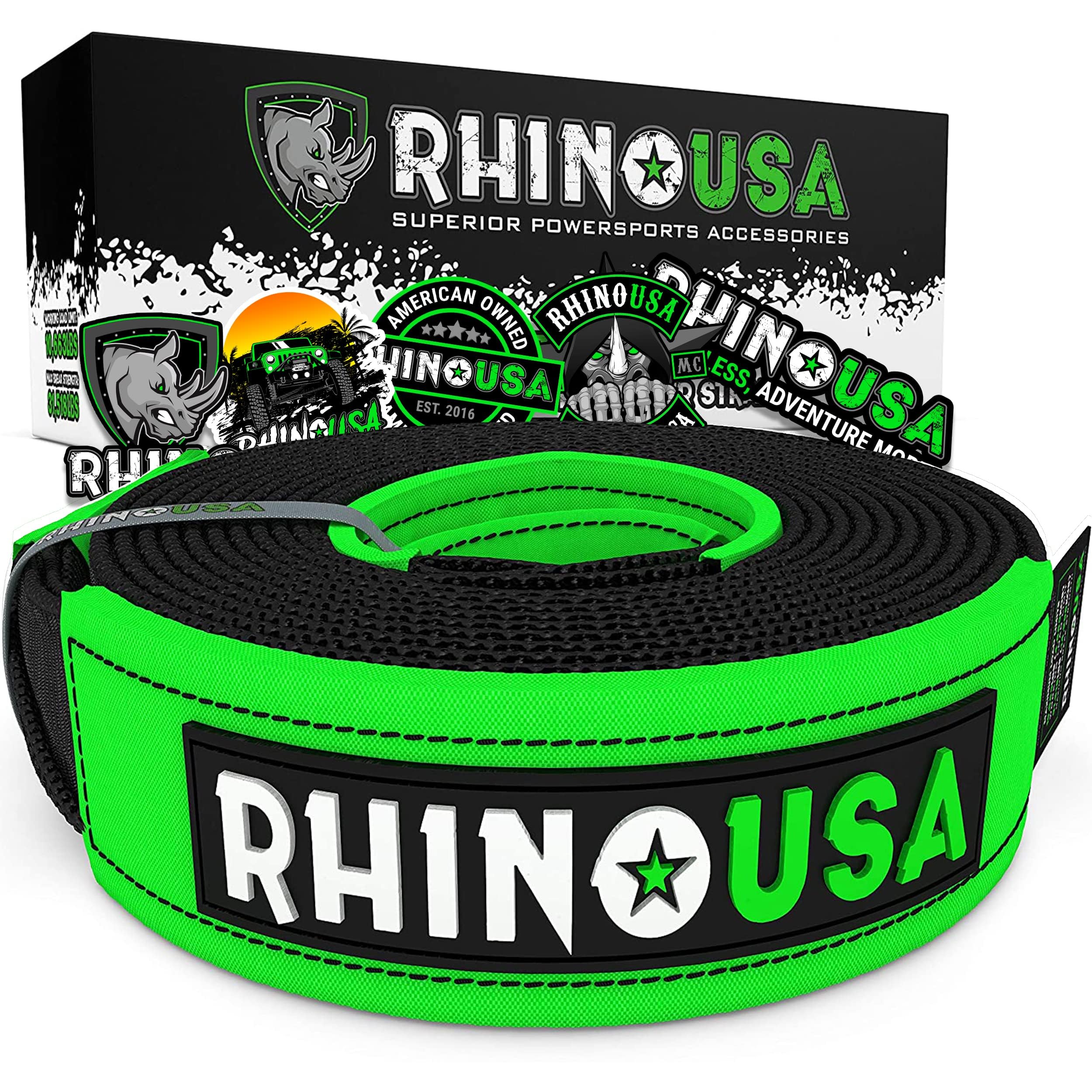 Rhino Usa Tree Saver Tow Strap (3'' X 8') - 31,518Lb Break Strength - Emergency Recovery Strap Winch Extension For Truck, Utv, A