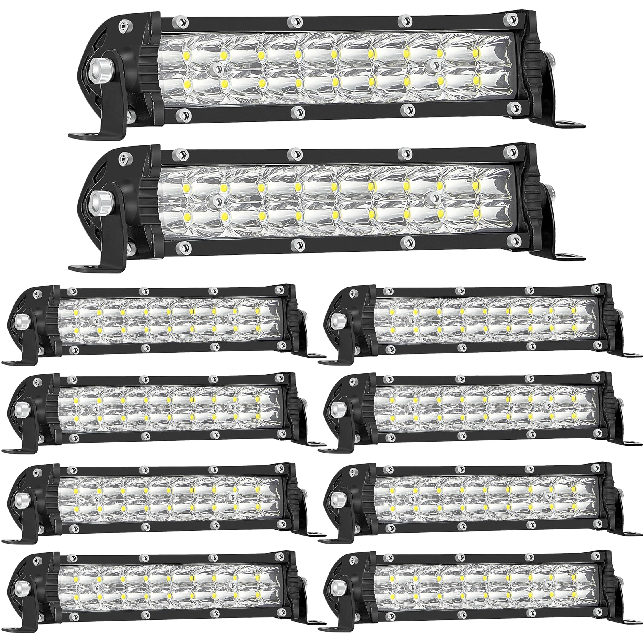 San-Young Slim 7 Inch Led Light Bars, 12V-60V Off Road Driving Truck Led Bar Lights 60W 6000Lm Combo Off Road Lights, Waterproof