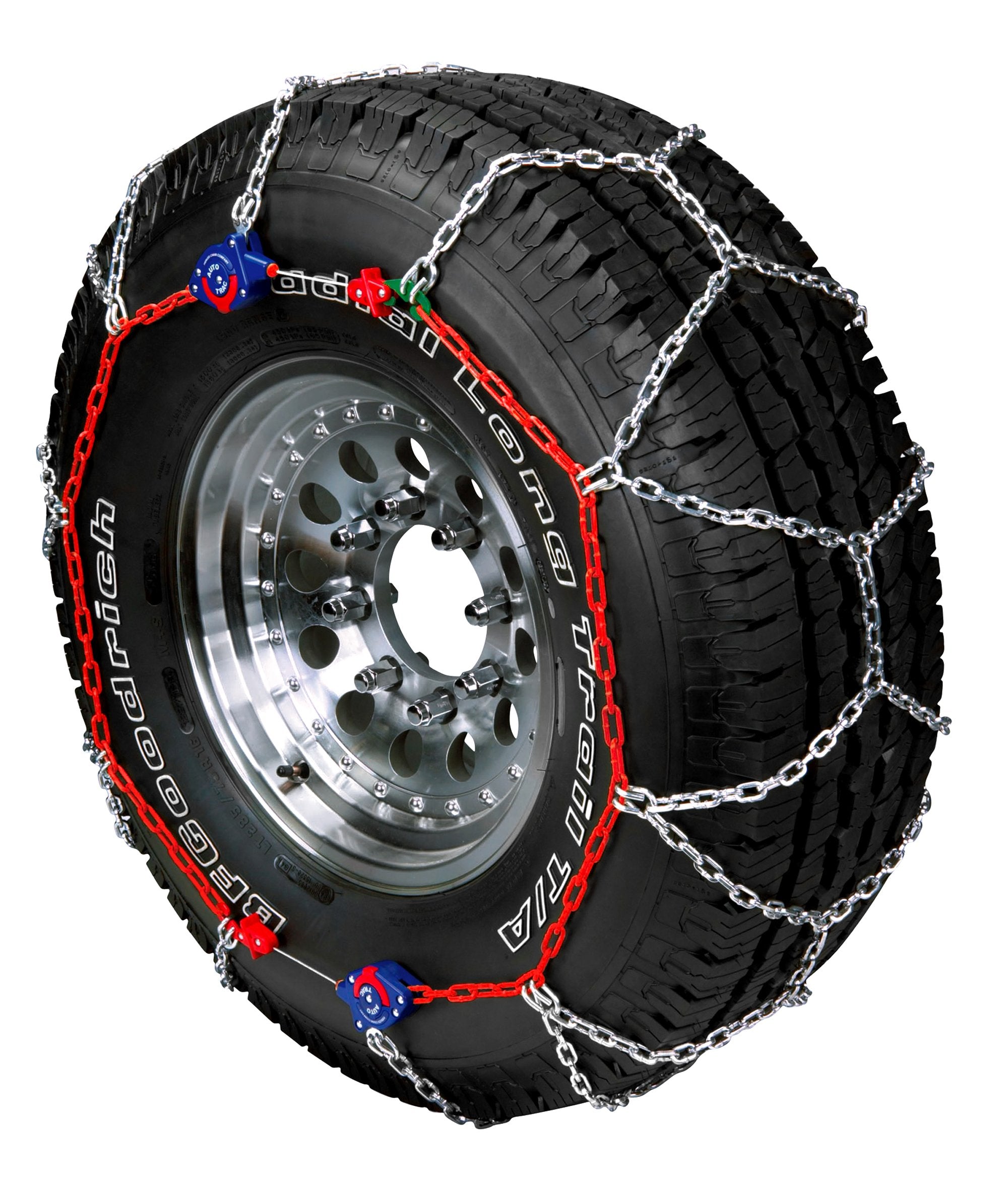 SCC Auto-Trac Light Truck/SUV Tire Traction Chain Set of 2 - Alloy Steel, Silver, Model 0232405