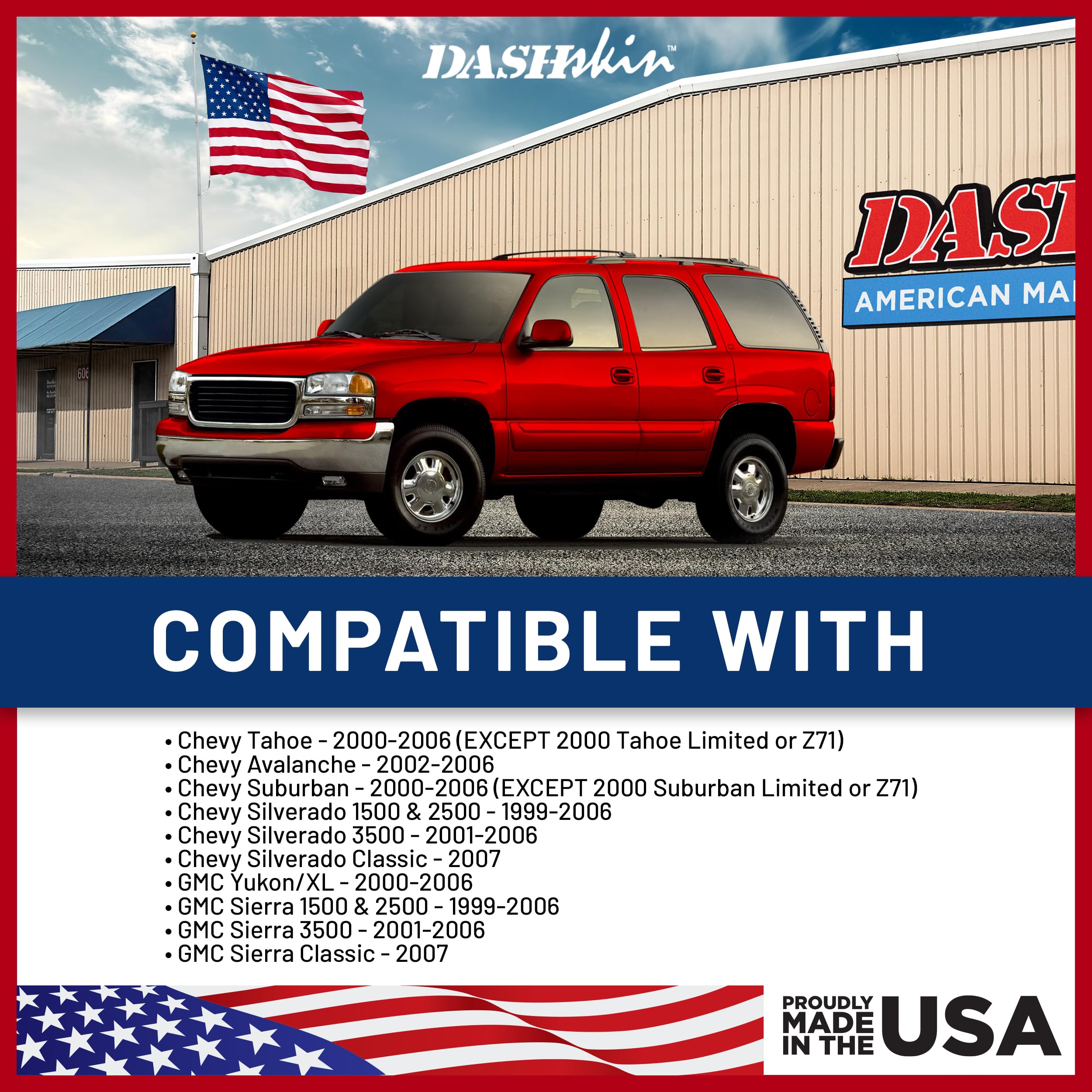 DashSkin Molded Dash Cover for 2000-2006 Tahoe/Suburban/Yukon, Dark Pewter, Model 0006GM-Dark Pewter, Made in USA