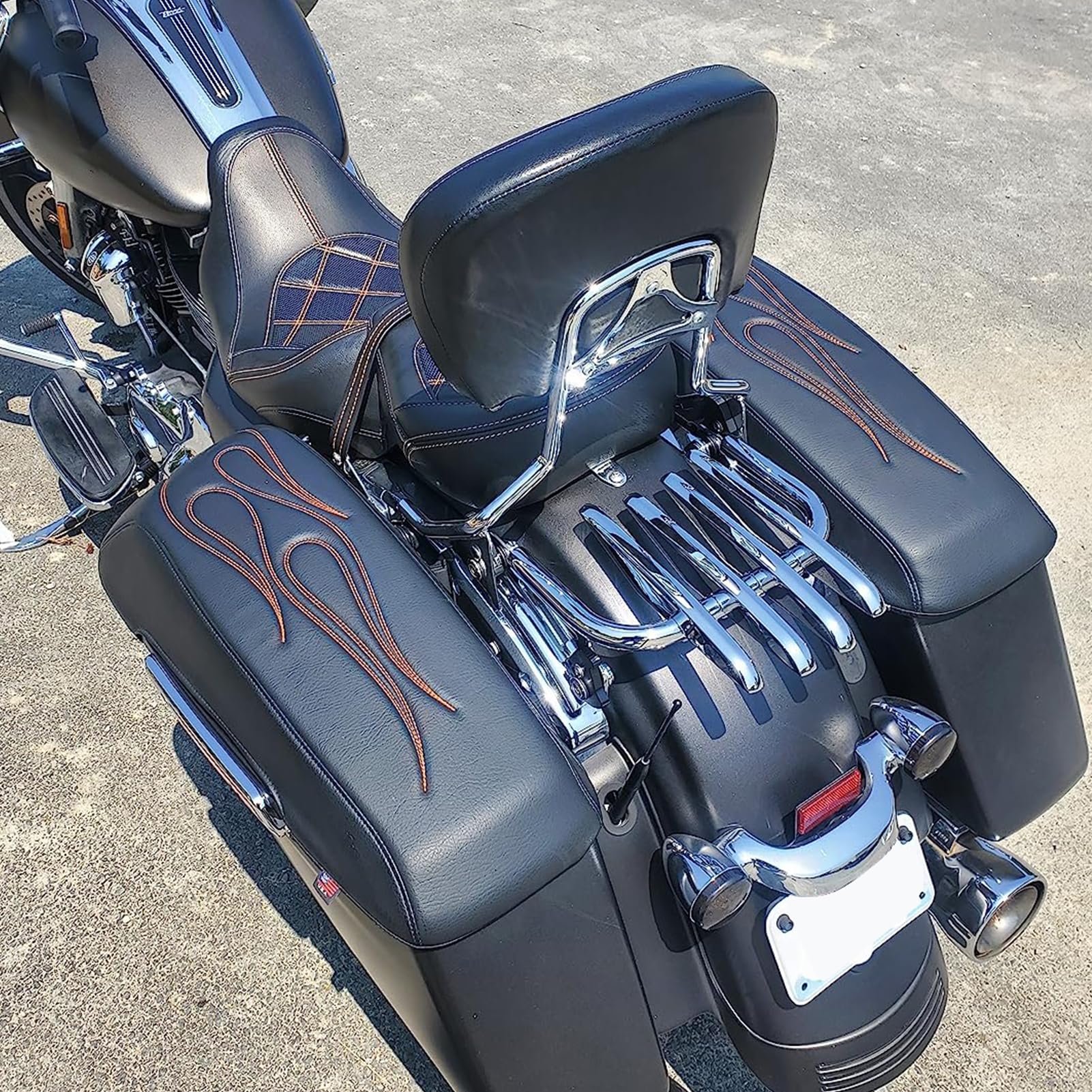 Mofun Chrome Luggage Rack Stealth Style Detachable Compatible with 2009-2024 Harley Touring Road King Electra Glide Road Glide S